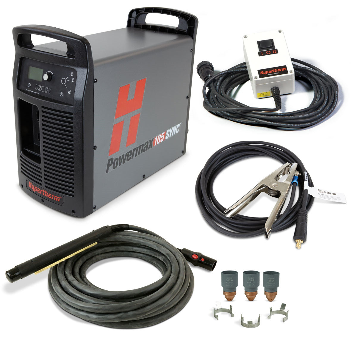 Hypertherm Powermax 105 Sync Plasma w/CPC 25ft 180° Mech Torch and Remote (059636)