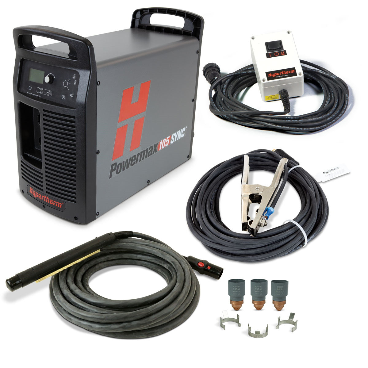 Hypertherm Powermax 105 Sync Plasma w/CPC 50ft 180° Mech Torch and Remote (059639)