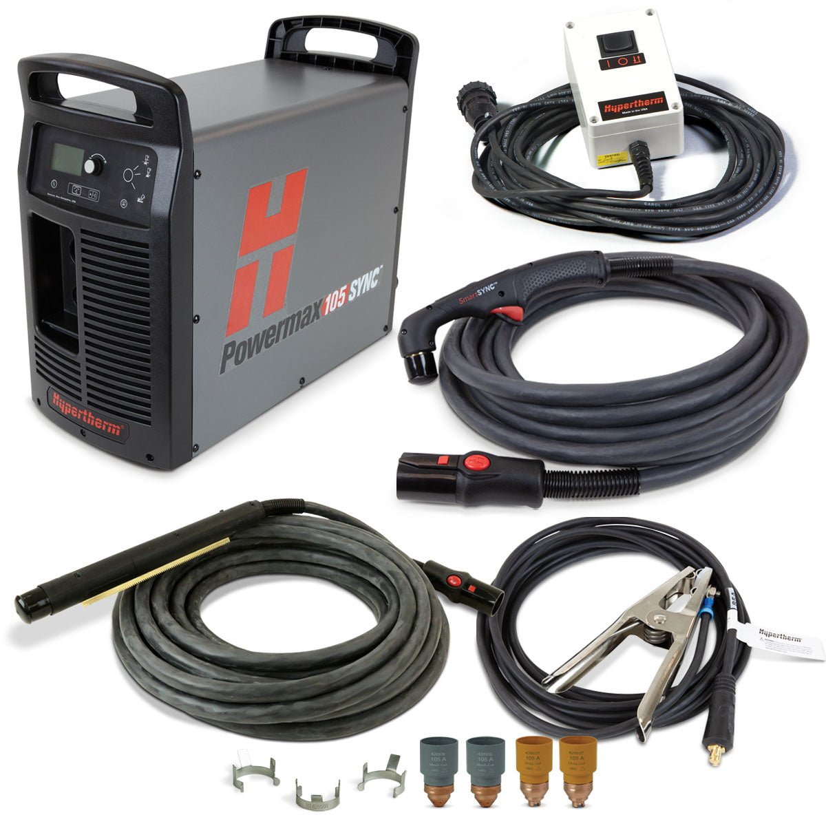 Hypertherm Powermax 105 Sync Plasma w/CPC 35ft 180° Mech and 25ft 75° Hand Torch (059687)