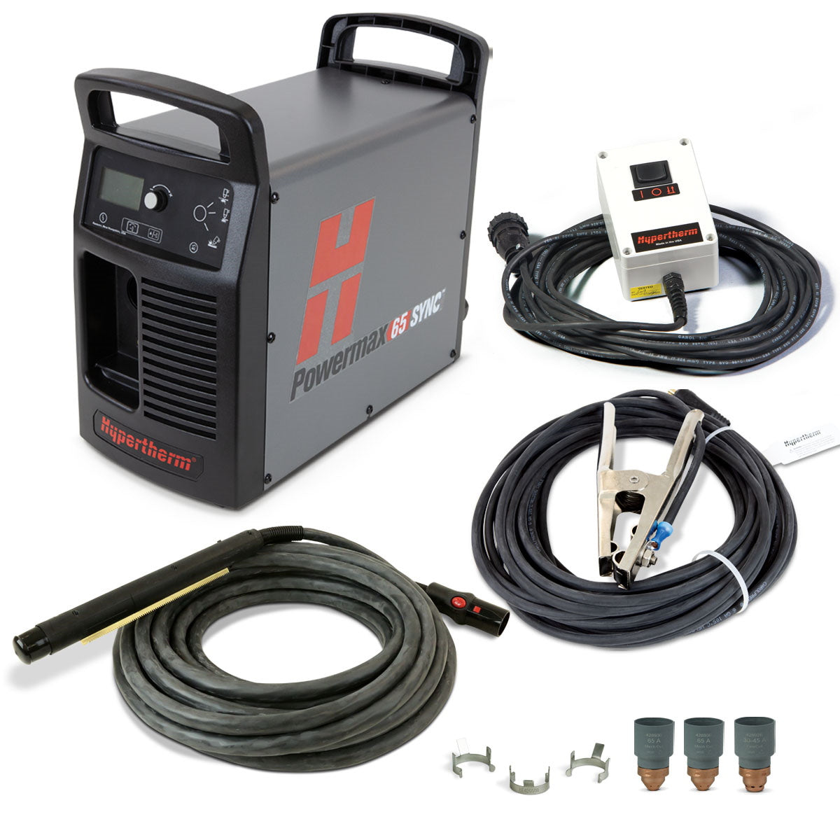 Hypertherm Powermax 65 Sync Plasma w/CPC 50ft 180° Mech Torch and Remote (083361)