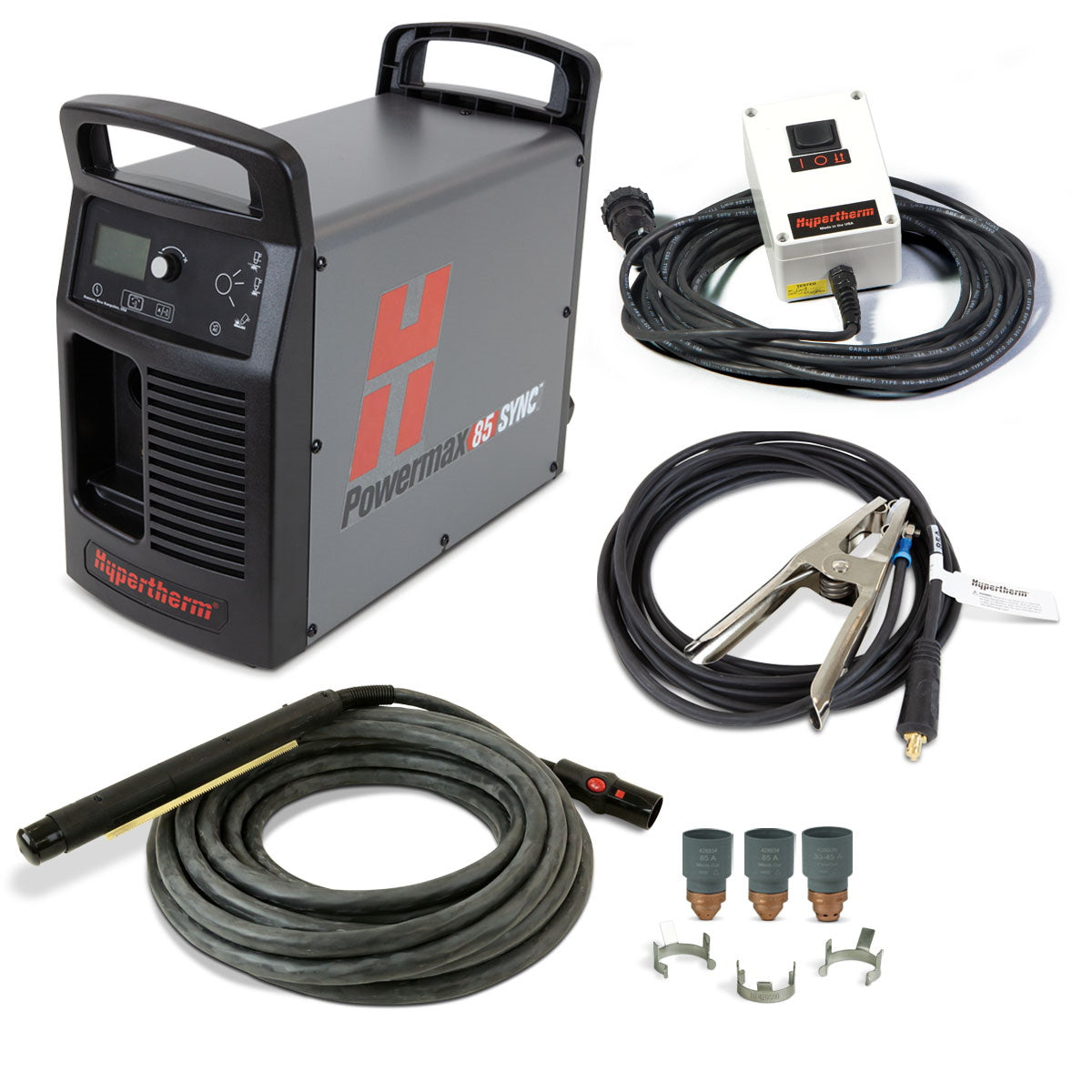 Hypertherm Powermax 85 Sync Plasma w/CPC 25ft 180° Mech Torch and Remote (087207)