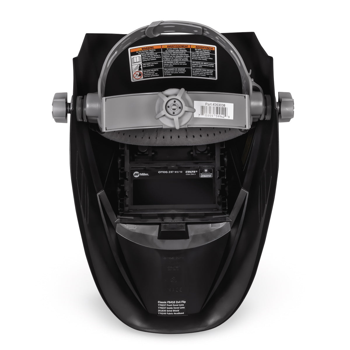 Miller Classic Series Black Fixed Shade 10 Flip-Up Welding Helmet (287798)