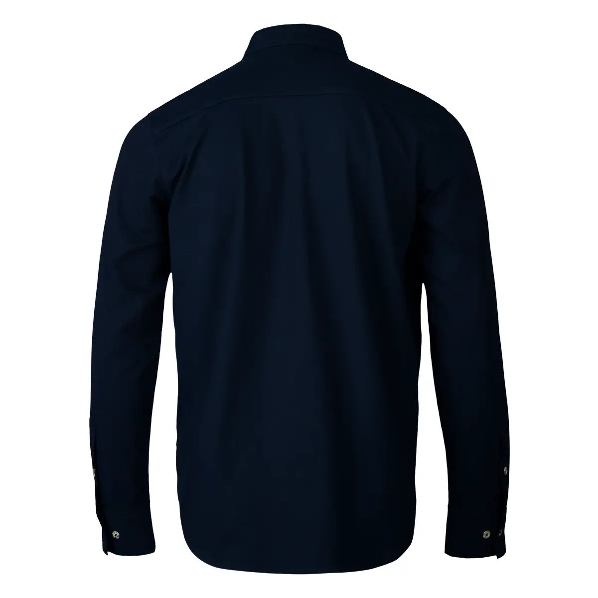 Back view of the Tillman FreedomFlex Casual FR Navy Work Shirt 6520.