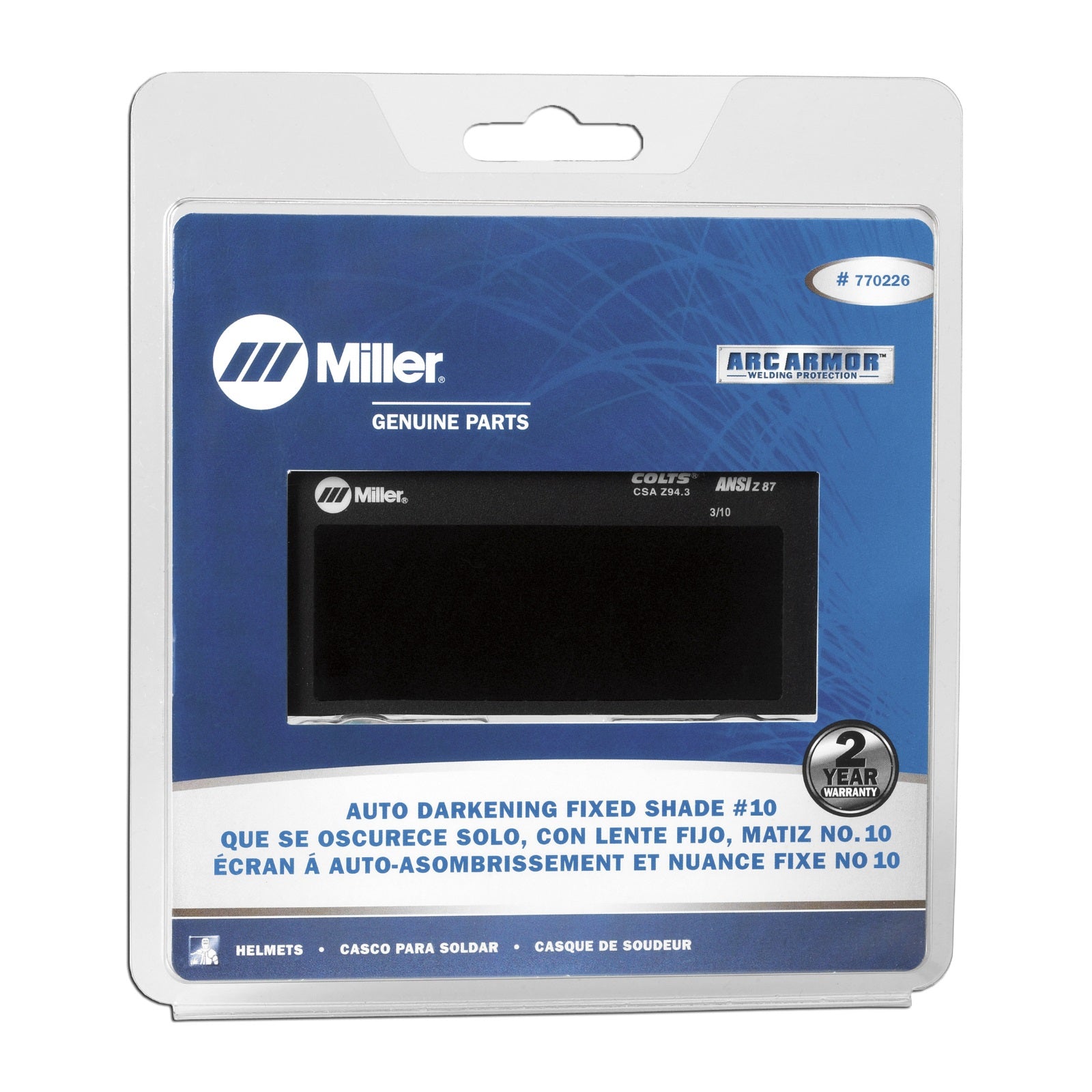 Miller Fixed Shade 10 2X4 Auto-Darkening Lens (770226)