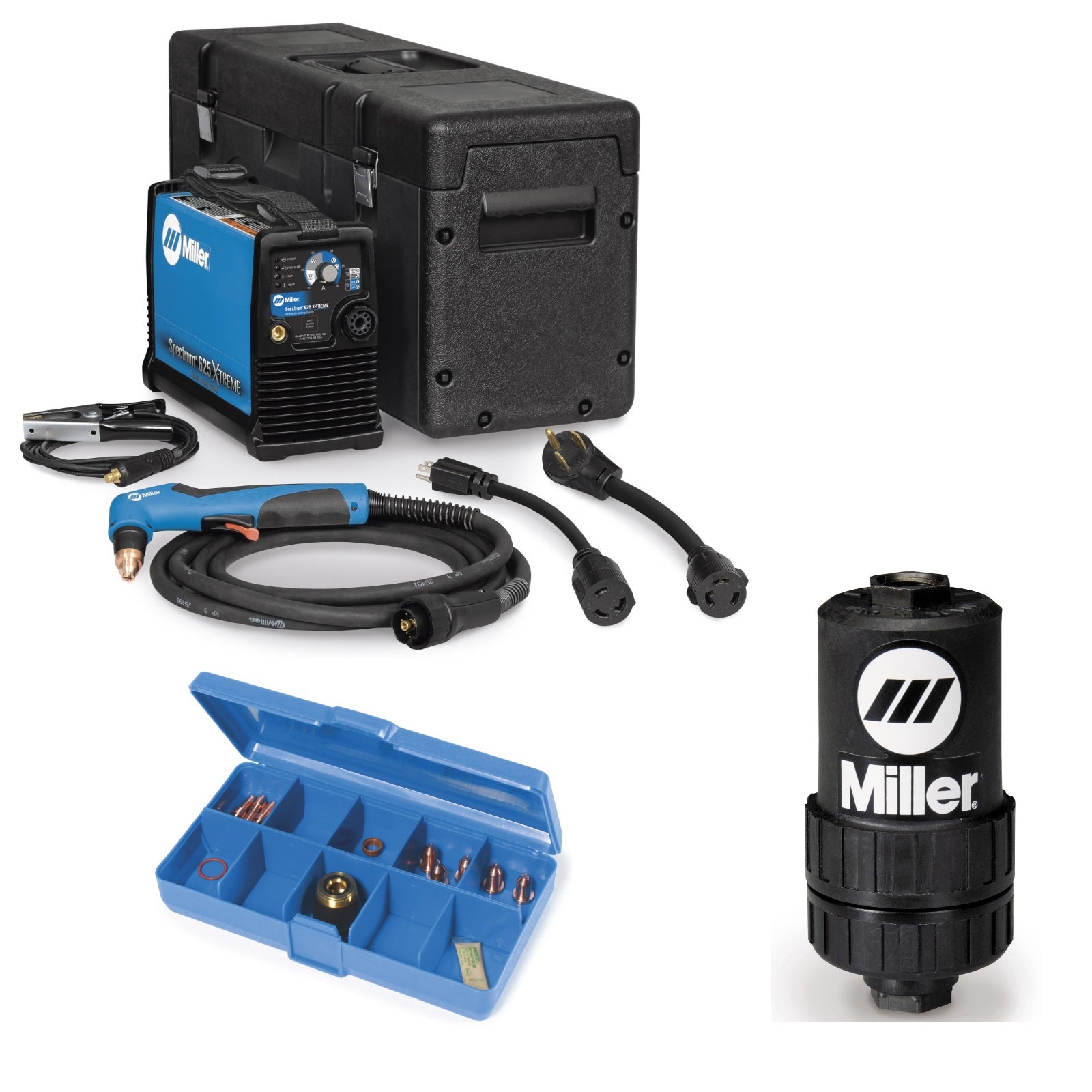 Miller Spectrum 625 X-Treme Plasma Cutter with 12 ft. Torch (907579), Consumables and Air Filter