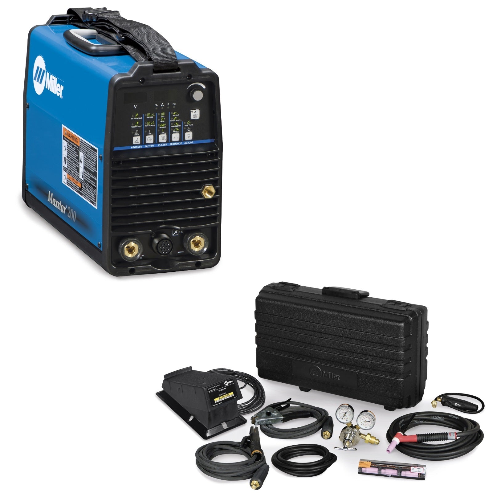 Miller Maxstar 200 DX TIG Welder and Air-Cooled Contractor Kit with Foot Control (951172)