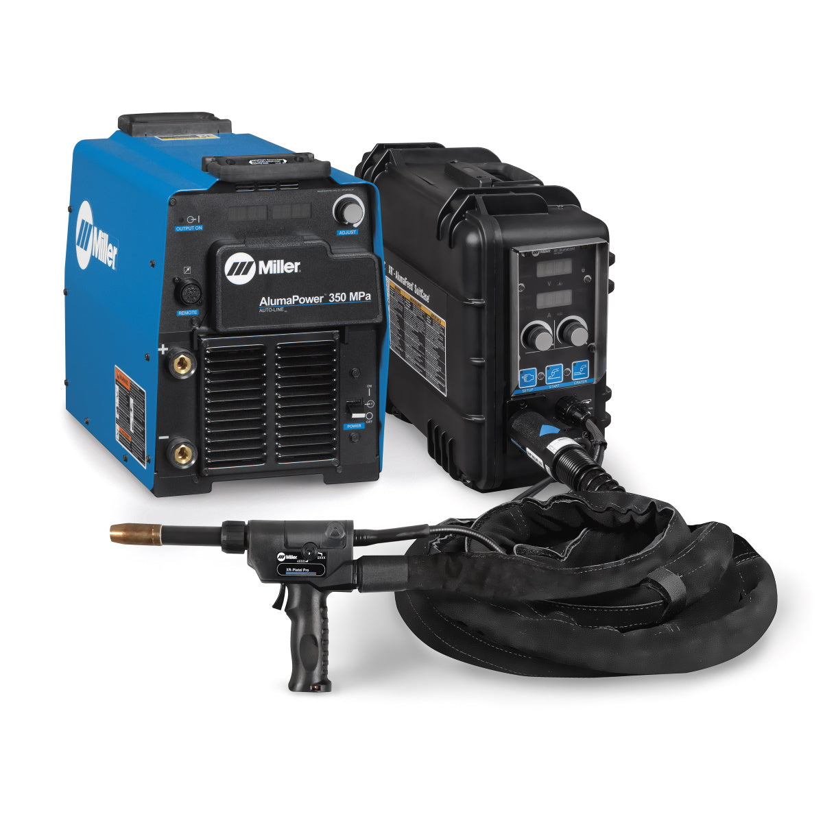 Miller AlumaPower 350 MPa MIG Welder, Feeder and 25-ft Pistol Gun (951836)