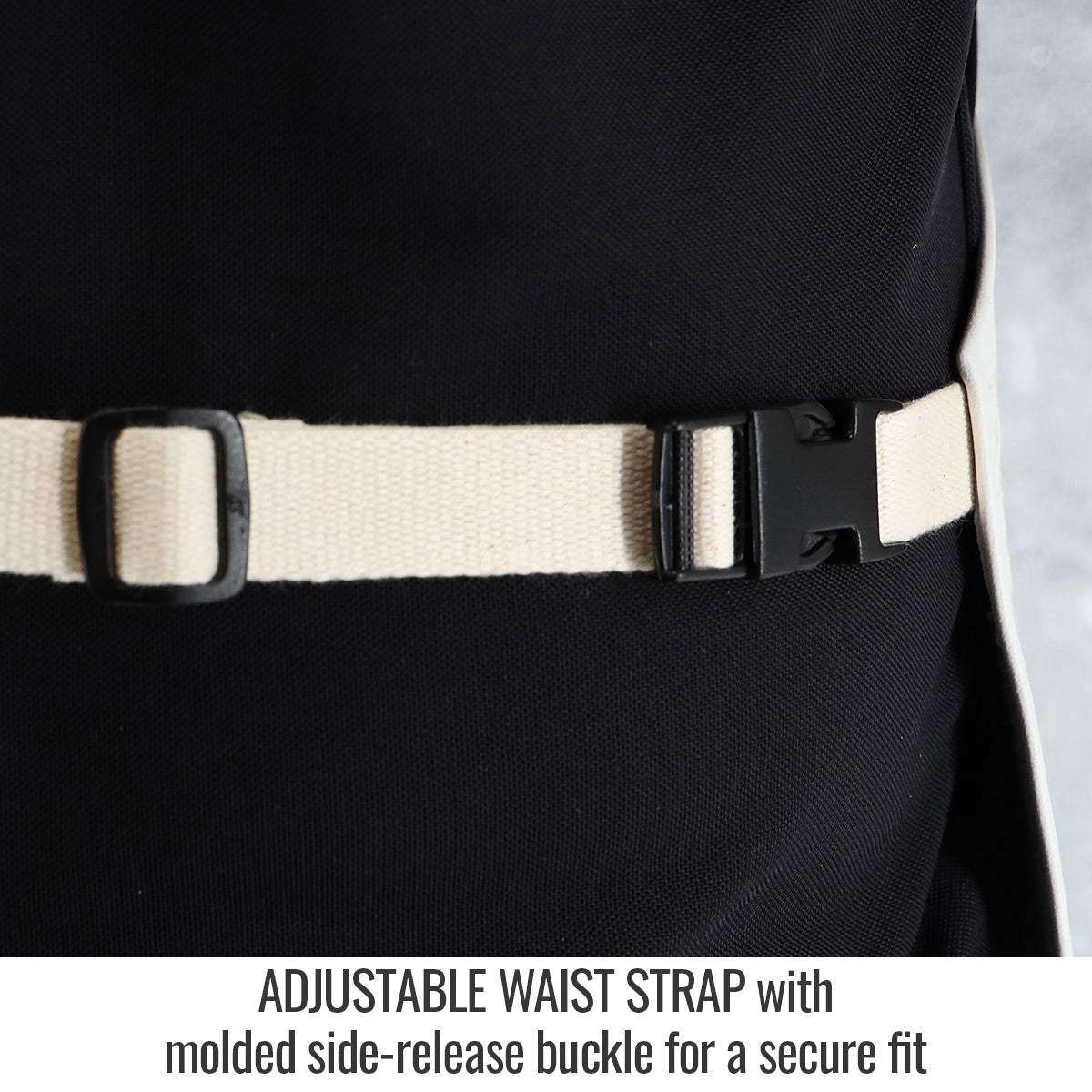 adjustable waist strap molded side buckle hybrid welding apron