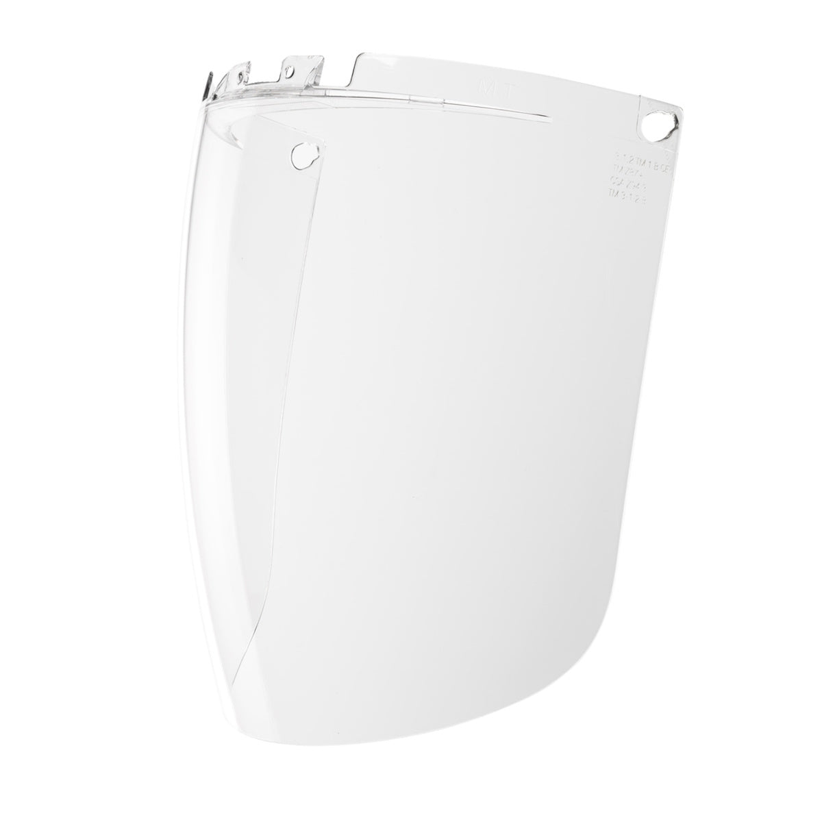 Lincoln OMNIShield Uncoated Clear Replacement Lens KP3755-1 with mounting tabs displayed on white background.
