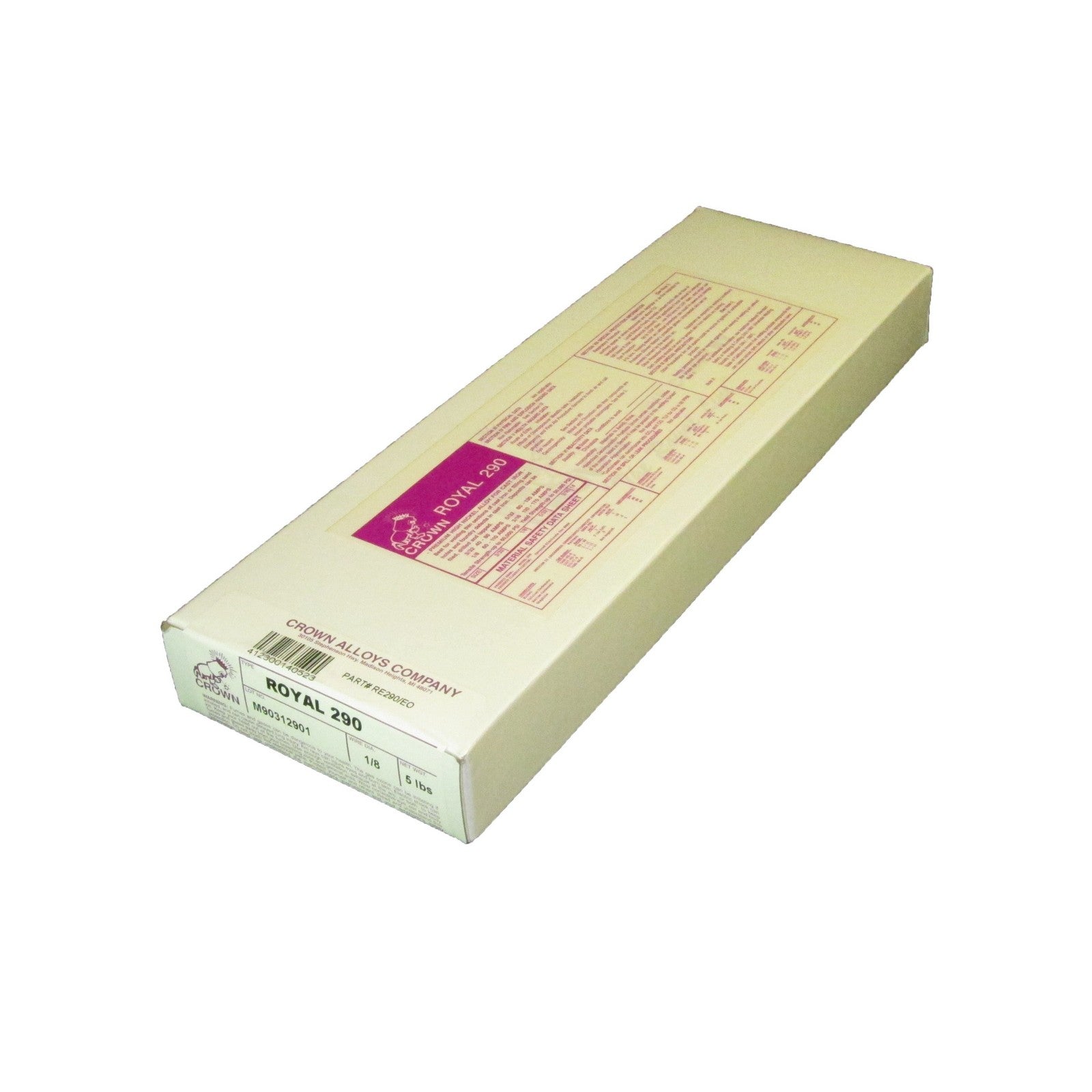Crown Alloy 1/8 ROYAL 290 Premium High Nickel ELECTRODE 5 lb BOX (RE290/EO)