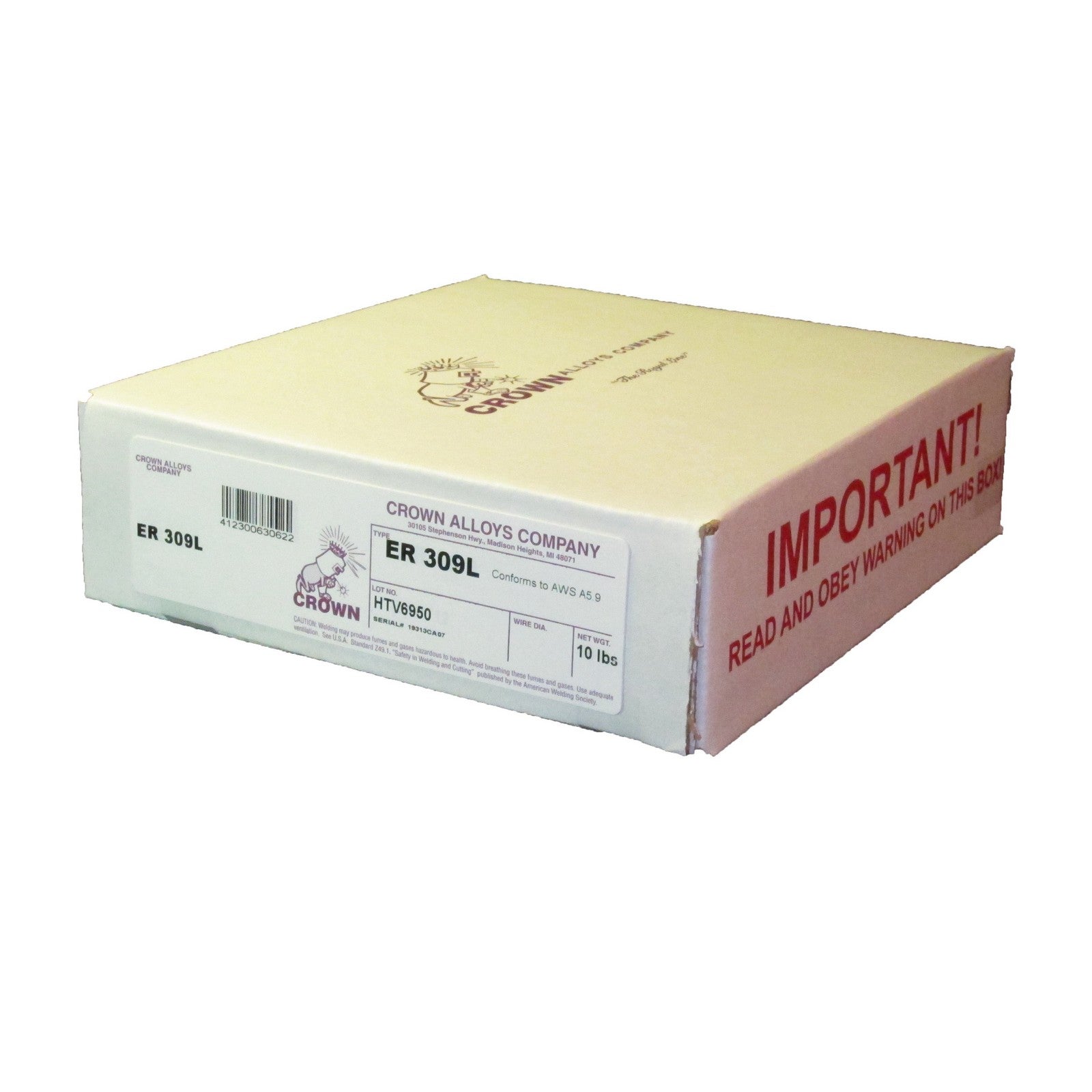 Crown Alloy .045 x 8" ER 309L Stainless Steel MIG 10 lb SPOOL (SS309/2XG)