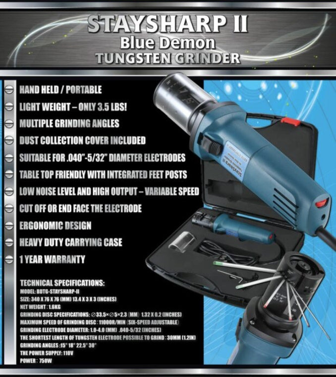 Blue Demon StaySharp II Tungsten Grinder (BDTG-STAYSHARP-II)