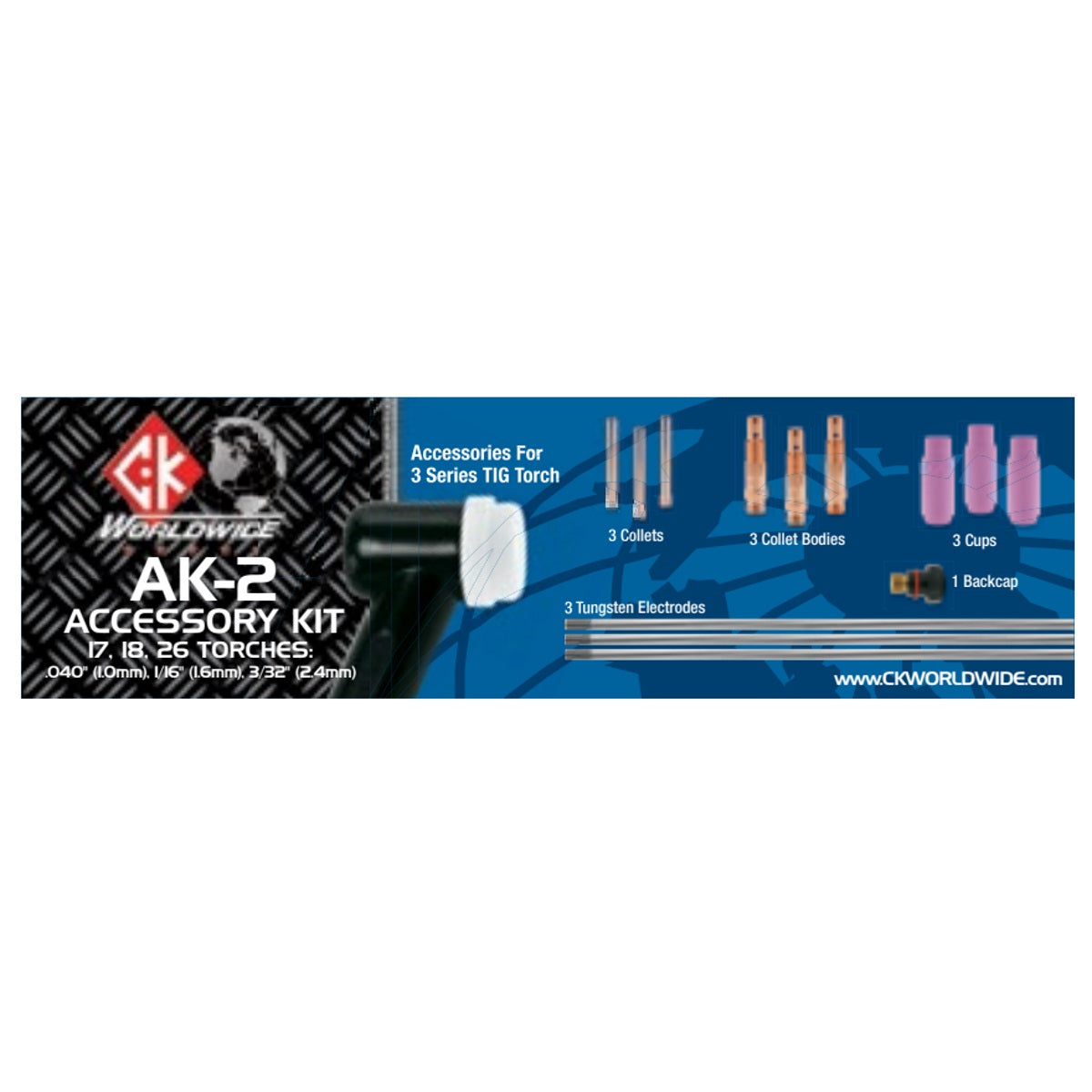 CK Worldwide 3 Series TIG Torch Accessory Kit (AK-2)