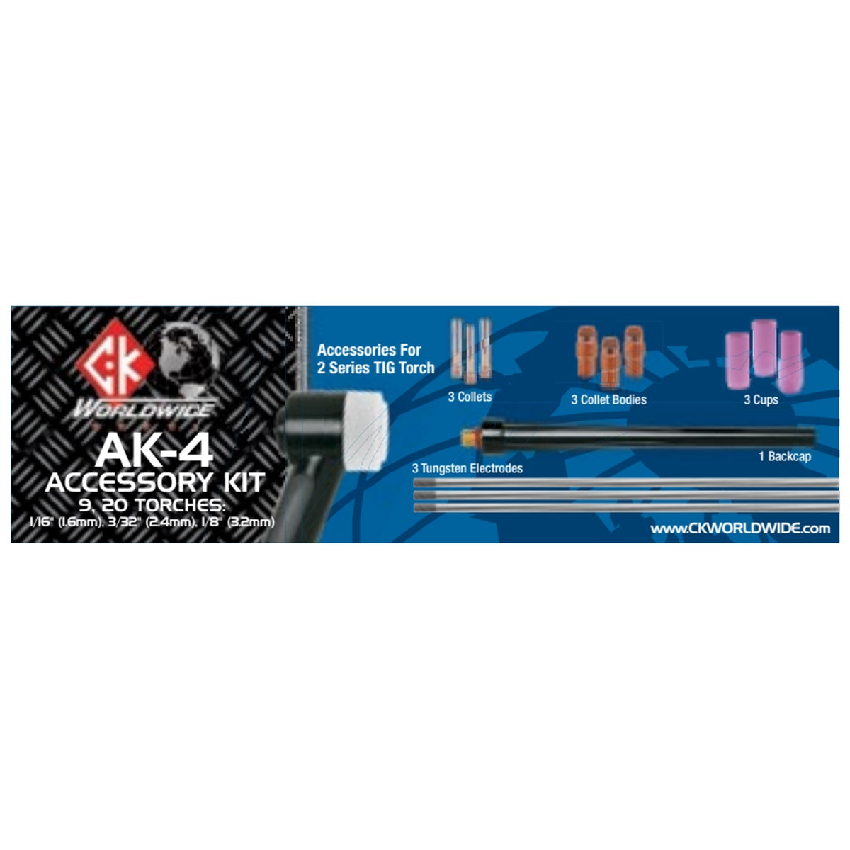CK Worldwide 2 Series TIG Torch Accessory Kit (AK-4)