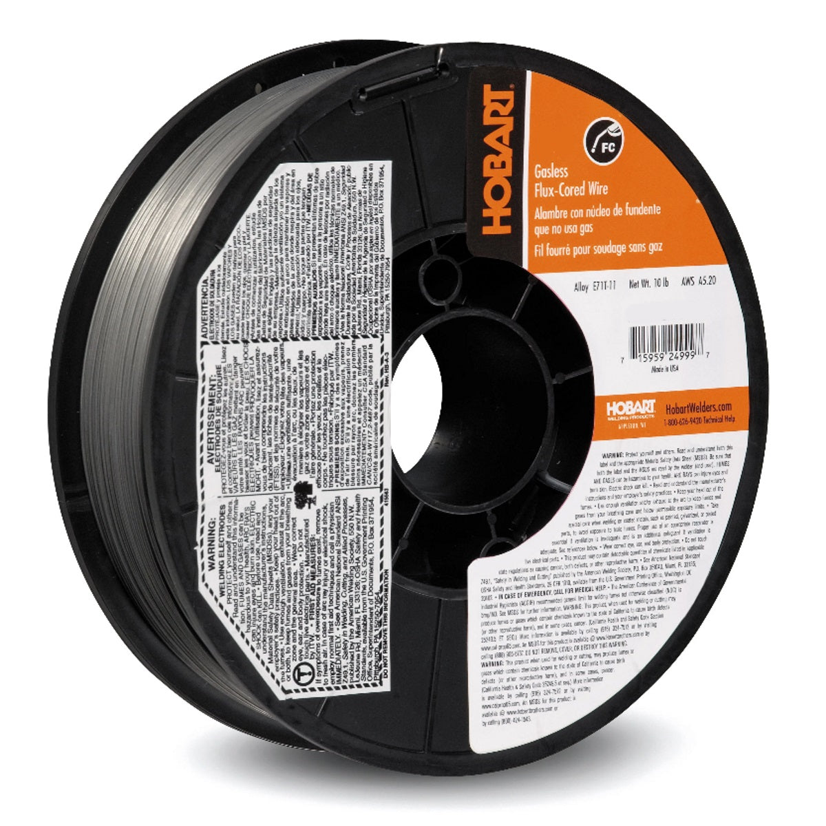 Hobart Fabshield 21B .045 x 10lb Flux Cored Wire (E71TGS045X10)