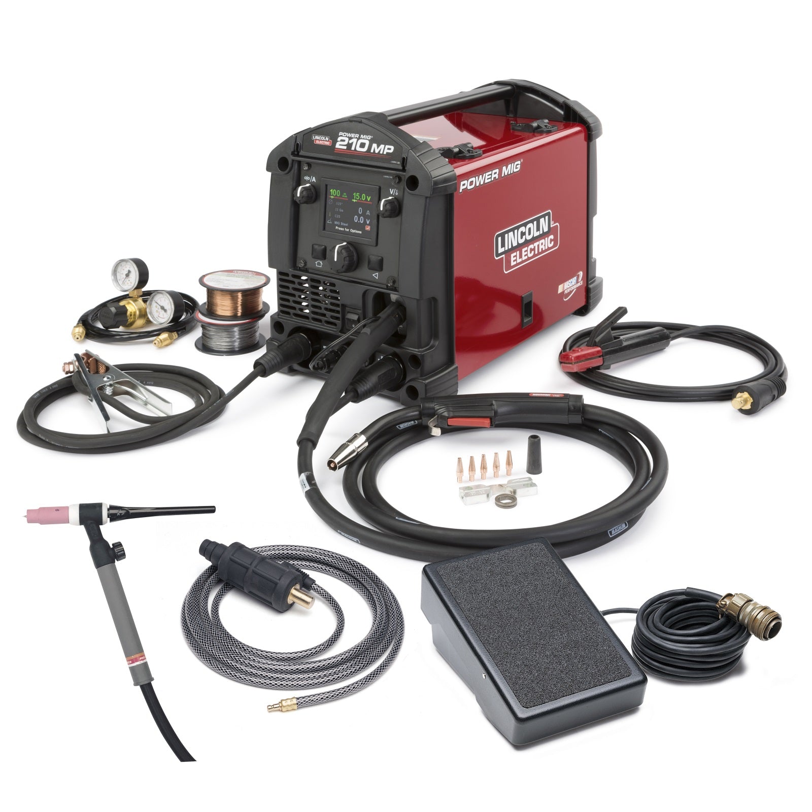 Lincoln Power MIG 210 MP Welder w/ TIG Kit, and Spoolgun (K4195-2, K3269-1)