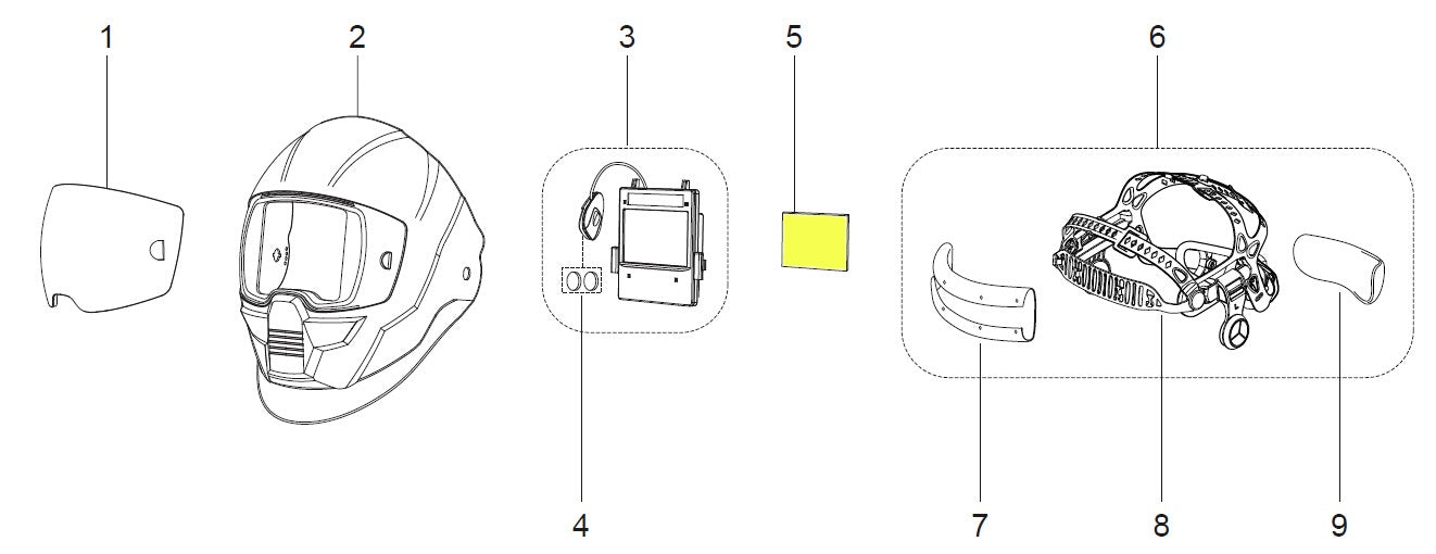 ESAB Sentinel A50 Inside Cover Lens - Pkg of 5 (0700000808)