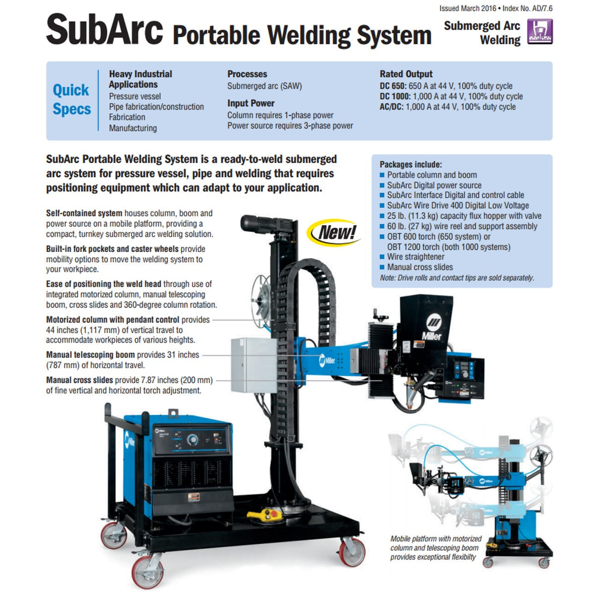 Miller SubArc DC 650 Portable Welding System (951675)