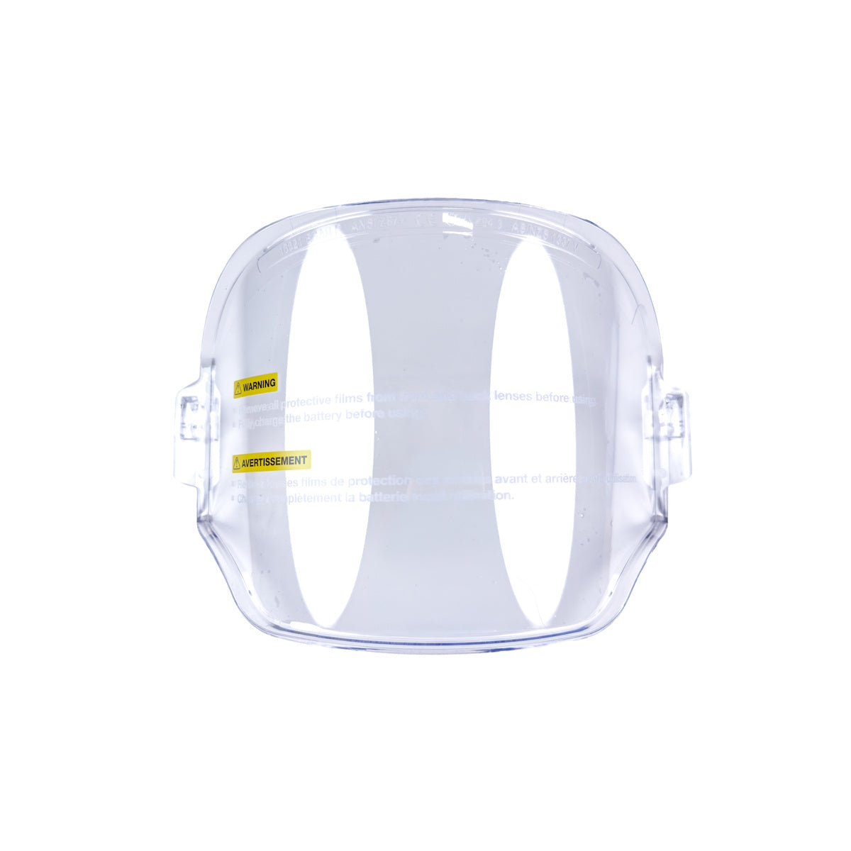 ESAB Sentinel A70 Pro Grind Shield—clear plastic shield SKU: 0700900710 with protective film for A70 Pro helmet.