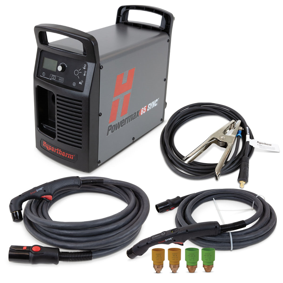 Hypertherm Powermax 65 Sync Plasma w/25ft 75° and 15° Hand Torch (083347)