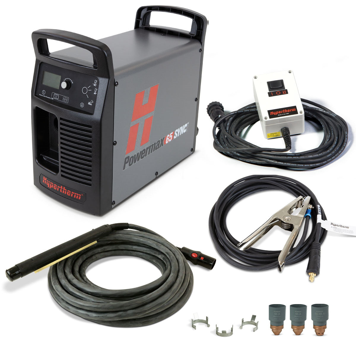 Hypertherm Powermax 65 Sync Plasma w/CPC 25ft 180° Mech Torch and Remote (083348)