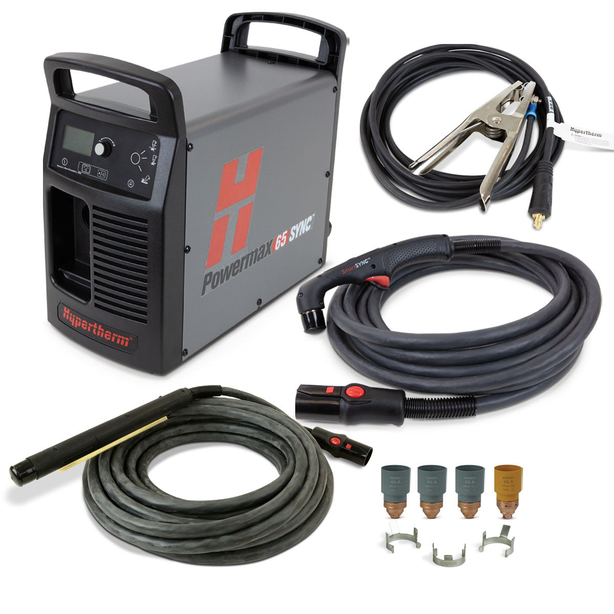 Hypertherm Powermax 65 Sync Plasma w/CPC 25ft 75° Hand and 35ft 180° Mech Torch w/Remote (083351)