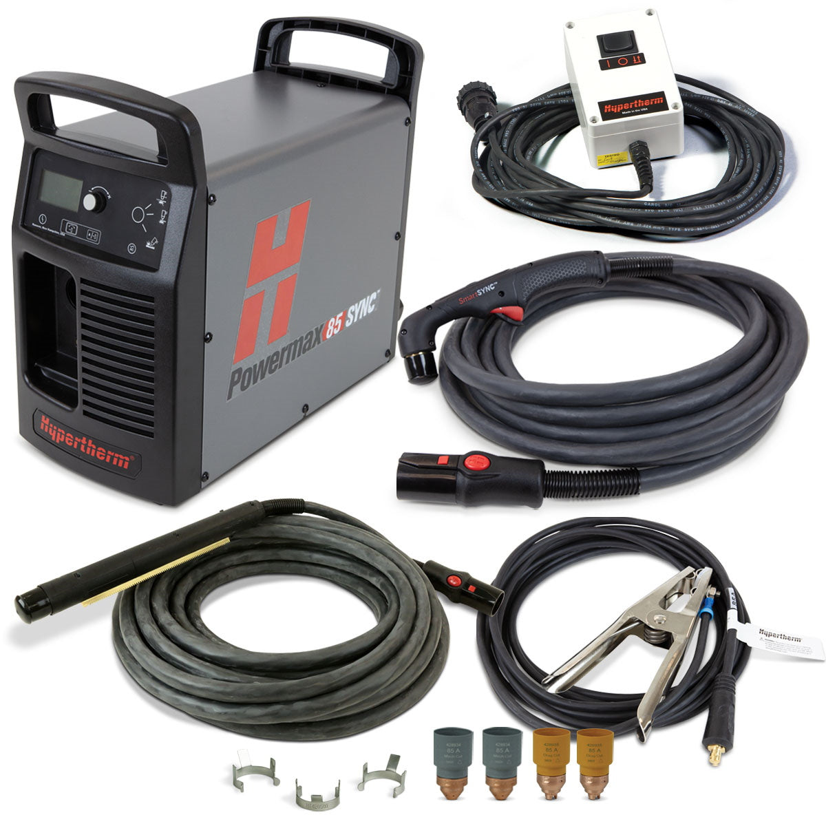 Hypertherm Powermax 85 Sync Plasma w/CPC 25ft 75° Hand and 35ft 180° Mech Torch (087191)