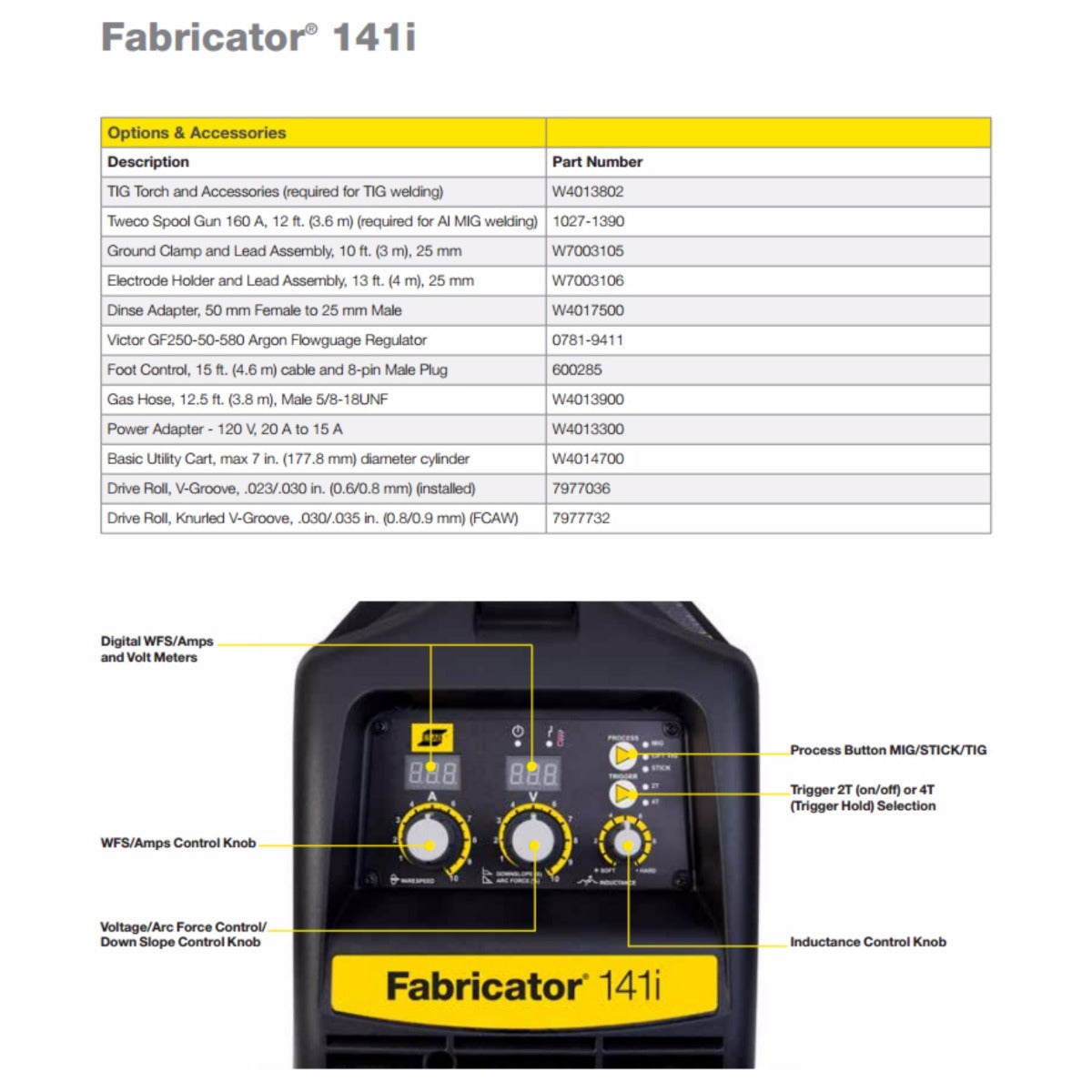 ESAB Fabricator 141i Multi Process Welding System (W1003141) with TIG Torch (W4013802)