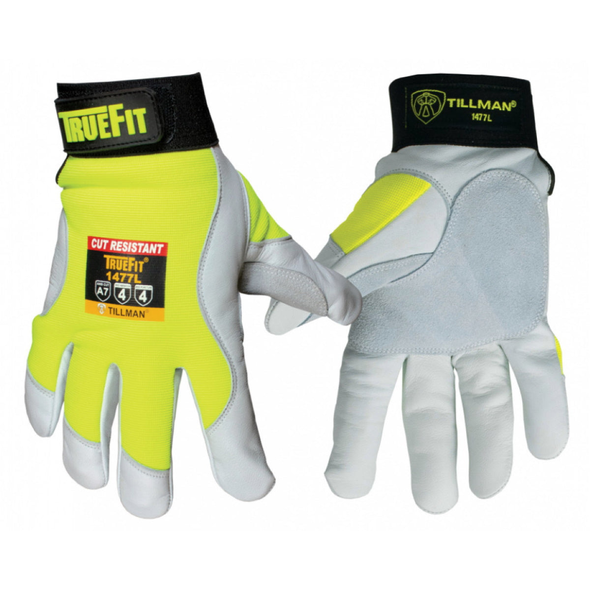 Tillman 1477 TrueFit Mechanic's High-Vis Work Gloves w/A7 Cut Resistance