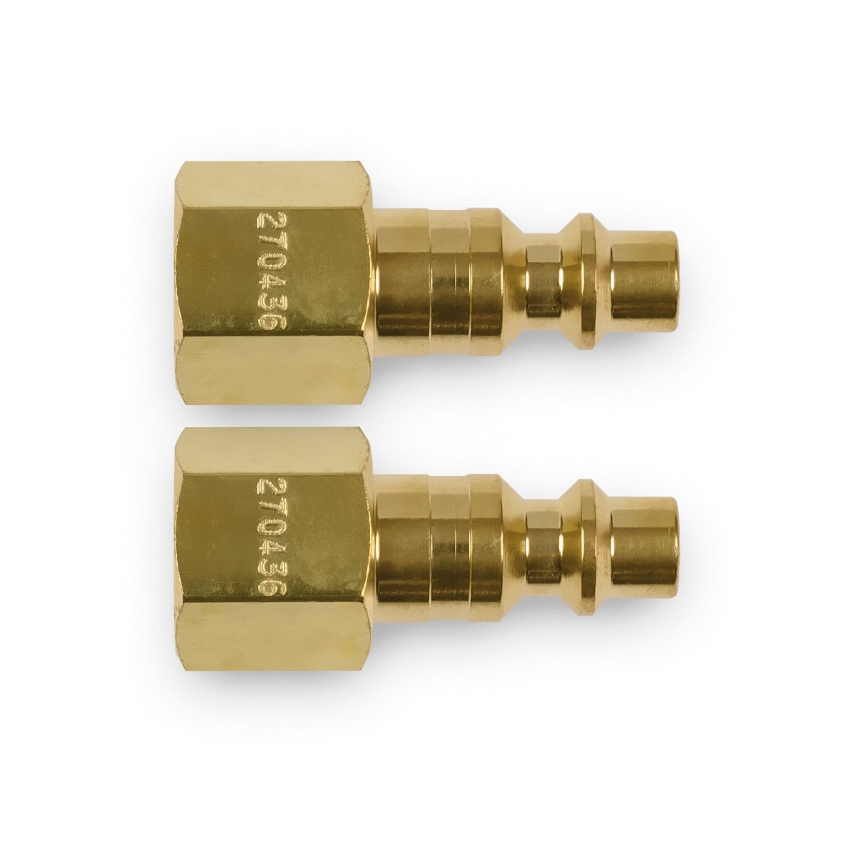 Miller SAR 1/4" NPT Brass Hose Plug (Ind Intg) Pkg/2 (270436)