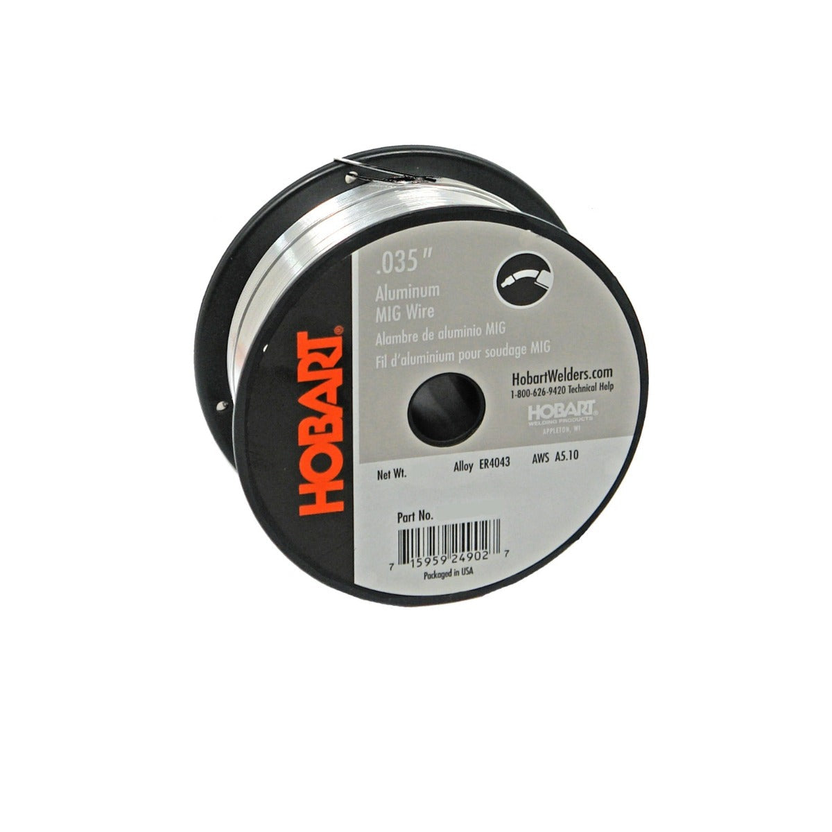 Hobart ER 4043 Aluminum MIG Wire .035 X 16 Lb Spool