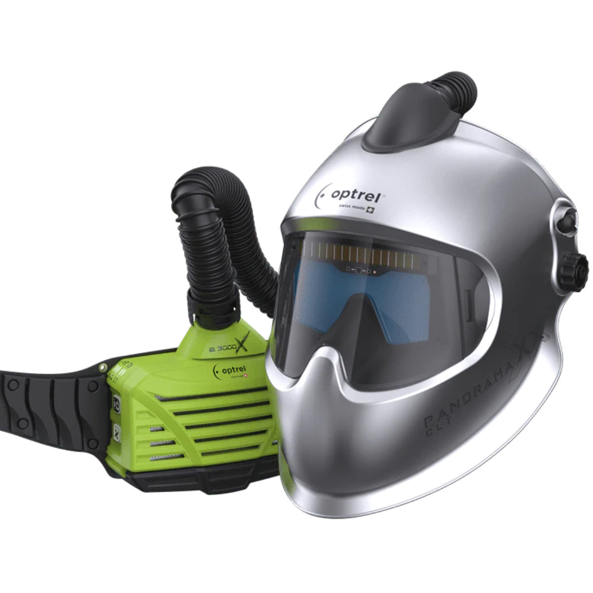 Optrel E3000X PAPR with Panoramaxx CLT Silver Welding Helmet (4550.581)