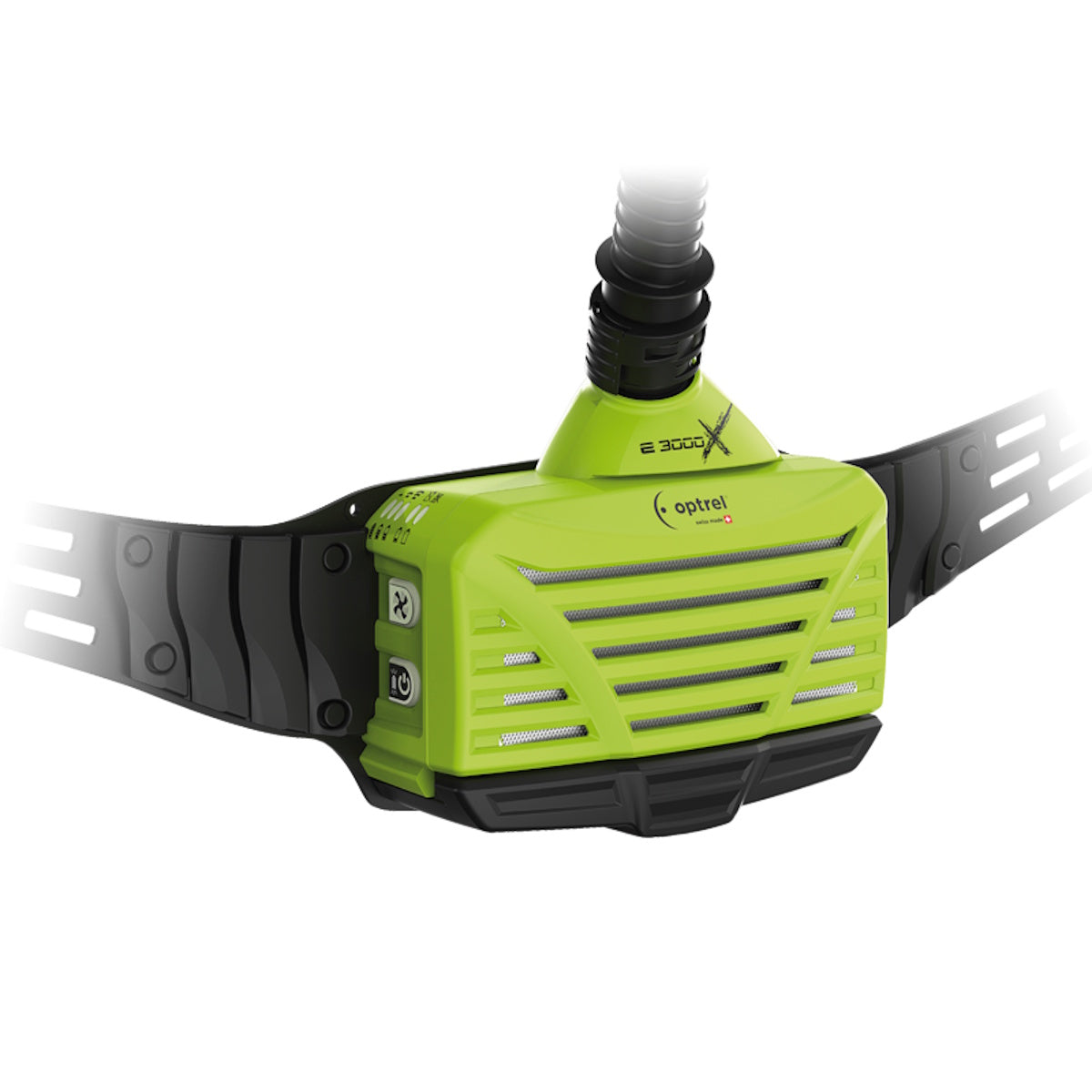 Optrel e3000 Blower Kit, 4553.100: green/black, adjustable straps, central hose attachment.