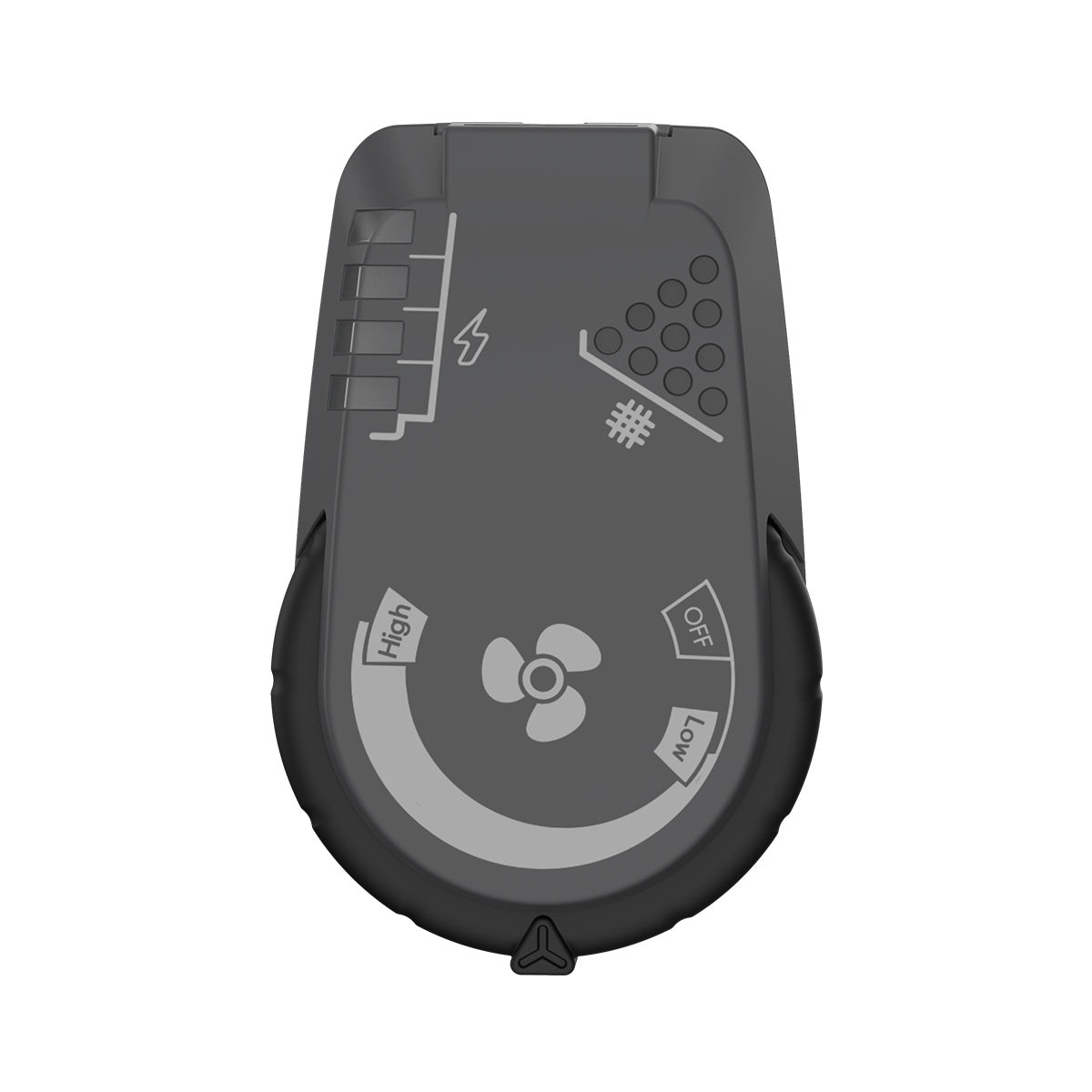 Optrel Swiss Air Control Panel 4556.050: handheld device, labeled controls, vent holes, with cable and strap.