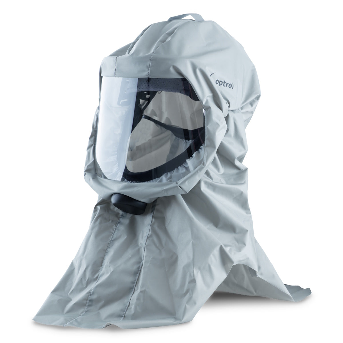 Optrel Long SoftHood Respiratory Face Protector 4900.05X provides NIOSH-approved respiratory and facial protection.