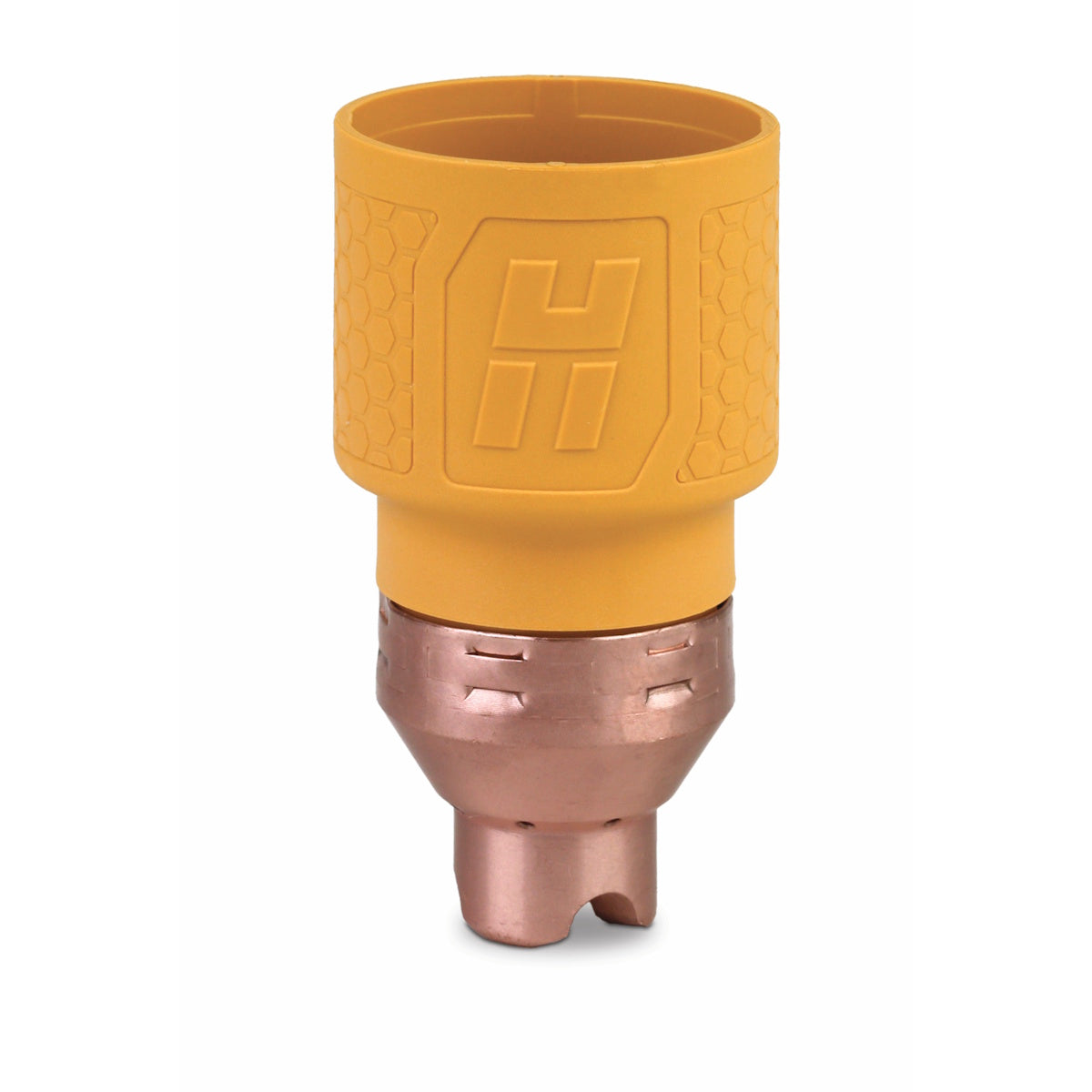 Hypertherm 528162: Yellow copper nozzle with textured grip for Smart SYNC HYAMP Hand Cartridge and Powermax 125.