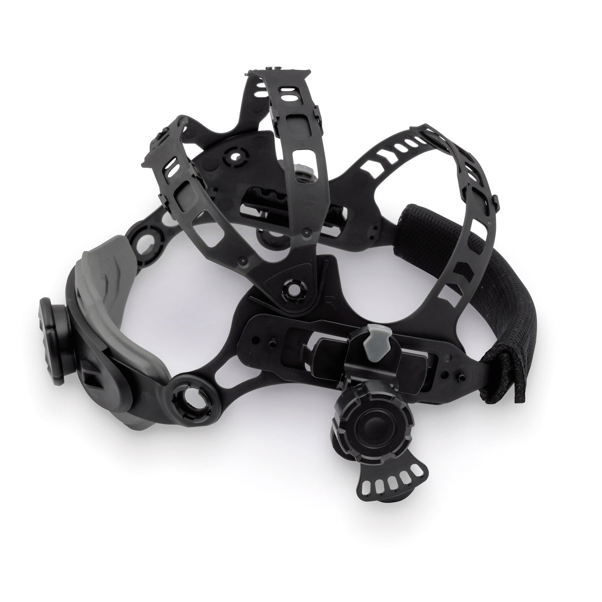 PRO Series Replacement Headgear 771040: black, adjustable straps/dials for PRO helmets by Miller Hobart.