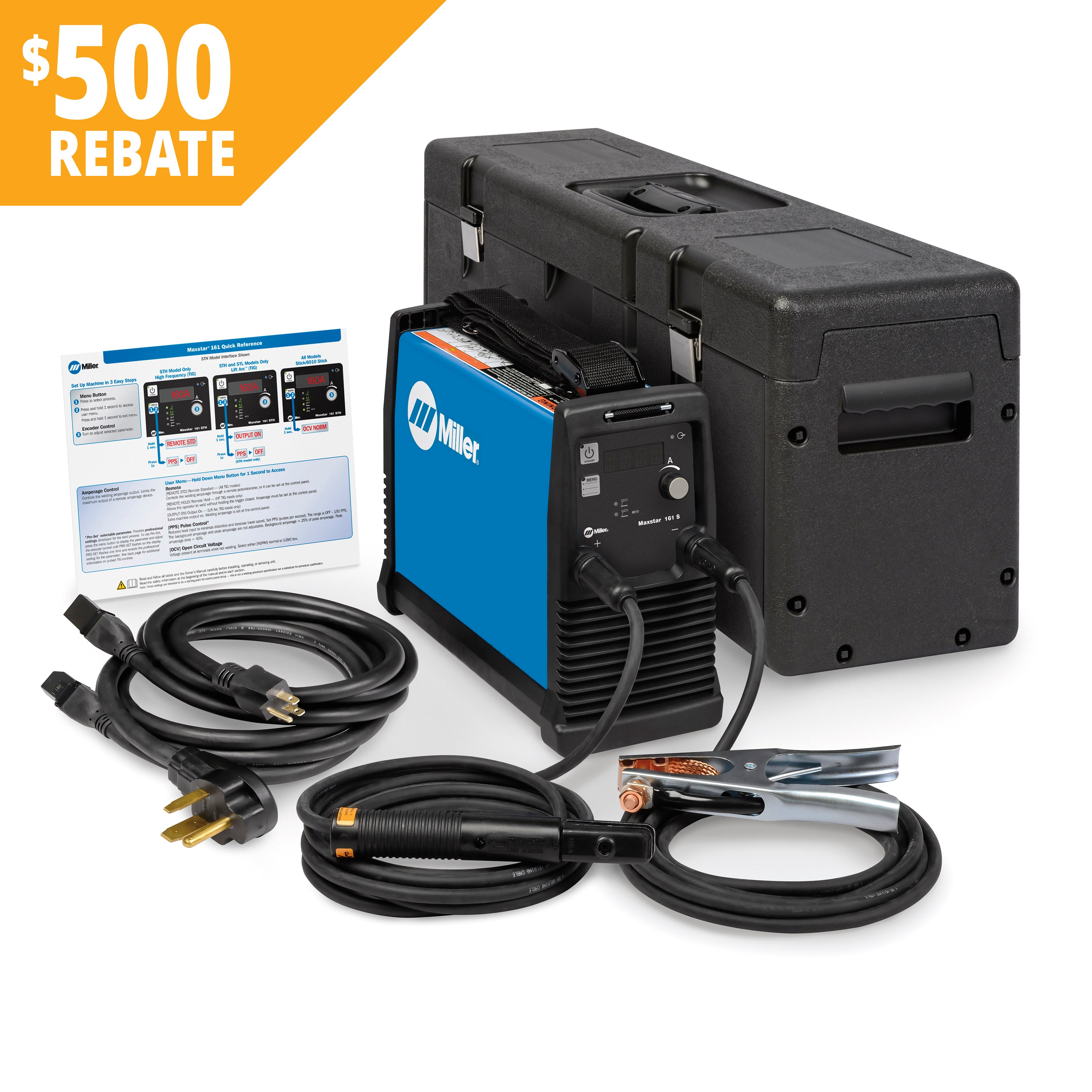 miller maxstar 161 s stick welder with x-case