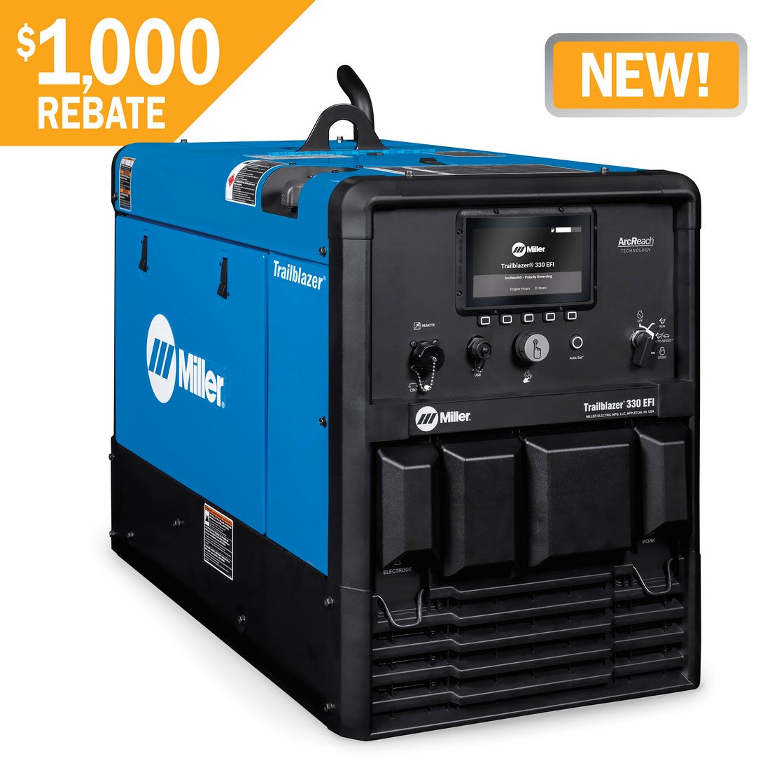 Miller Trailblazer 330 EFI Welder/Generator w/Excel Power and Polarity Reversing (907832005)