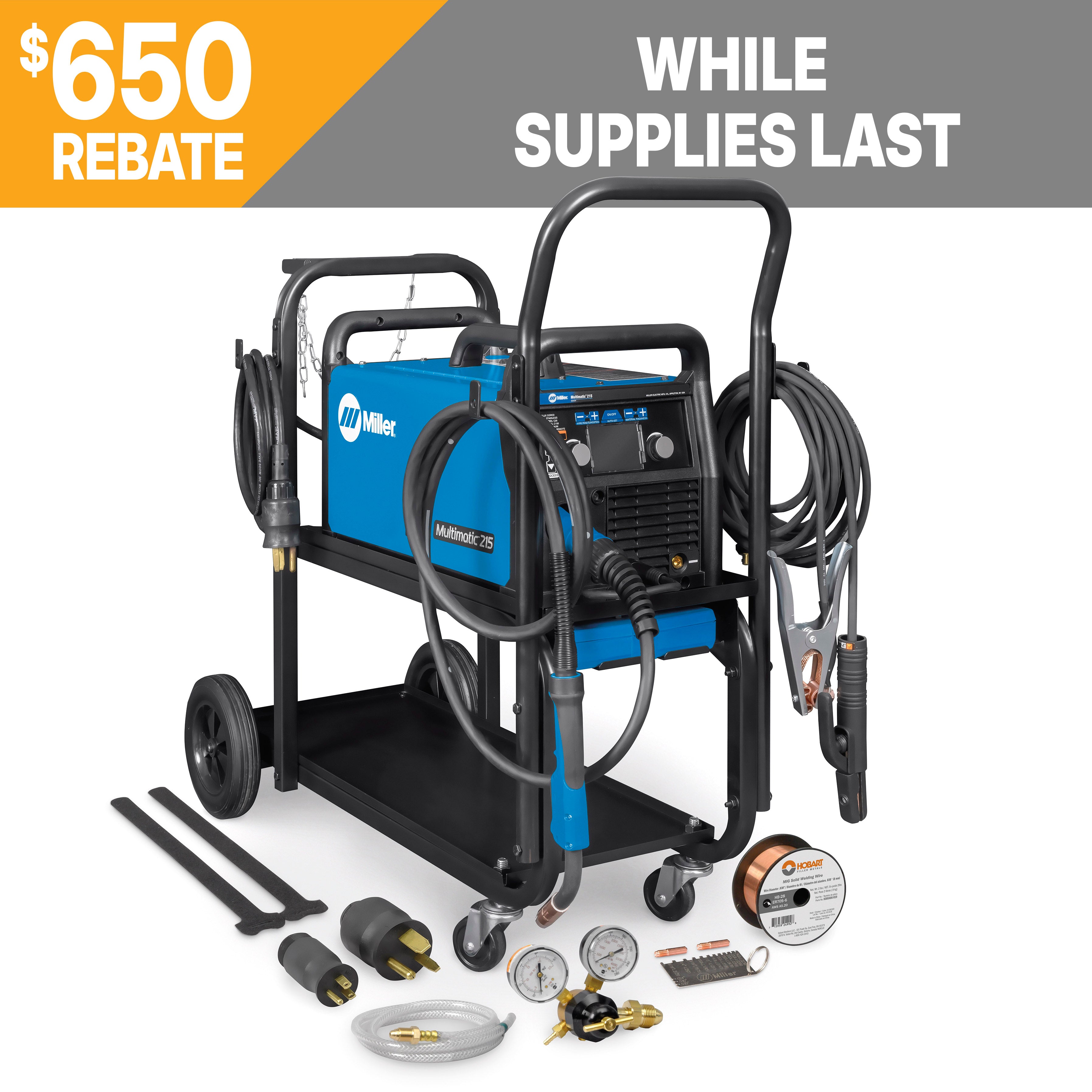 Miller Multimatic 215 Auto-Set Multiprocess Welder w/Cart (951000001)