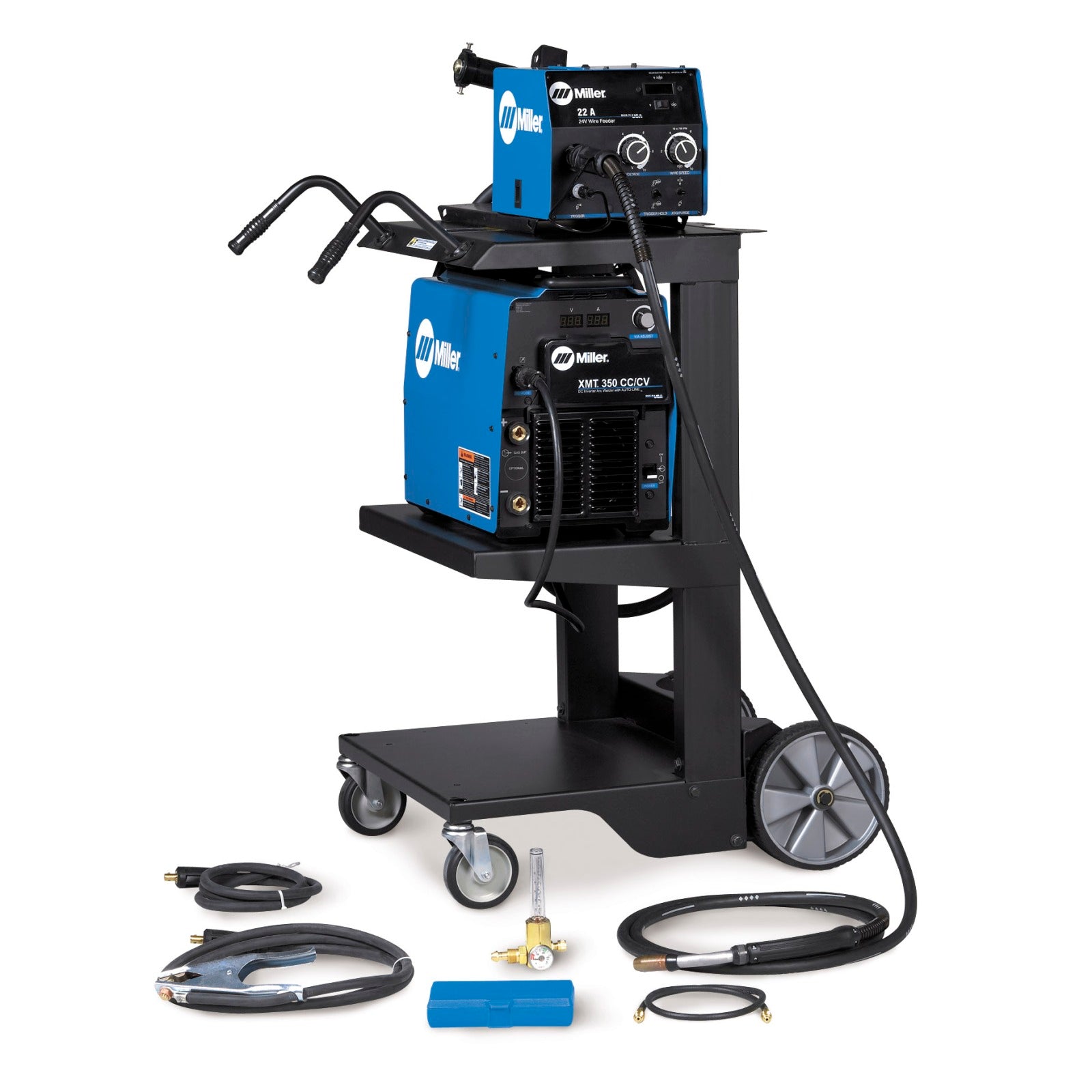 Miller XMT 350 CC/CV Multiprocess Welder with Feeder, Accessory Package, and Cart (951327)