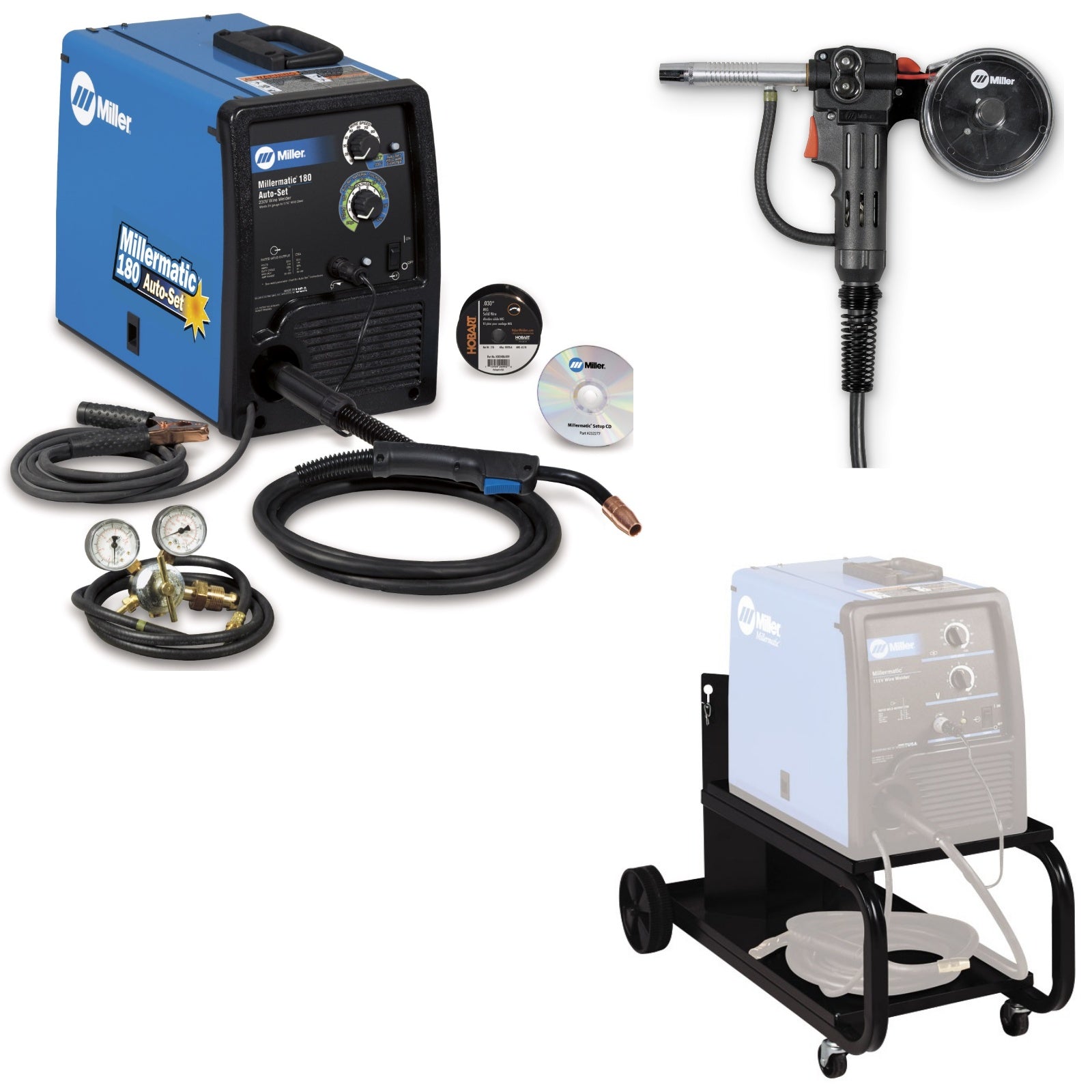 Miller Millermatic 180 MIG with Cart and Spoolmate 100 (951374)