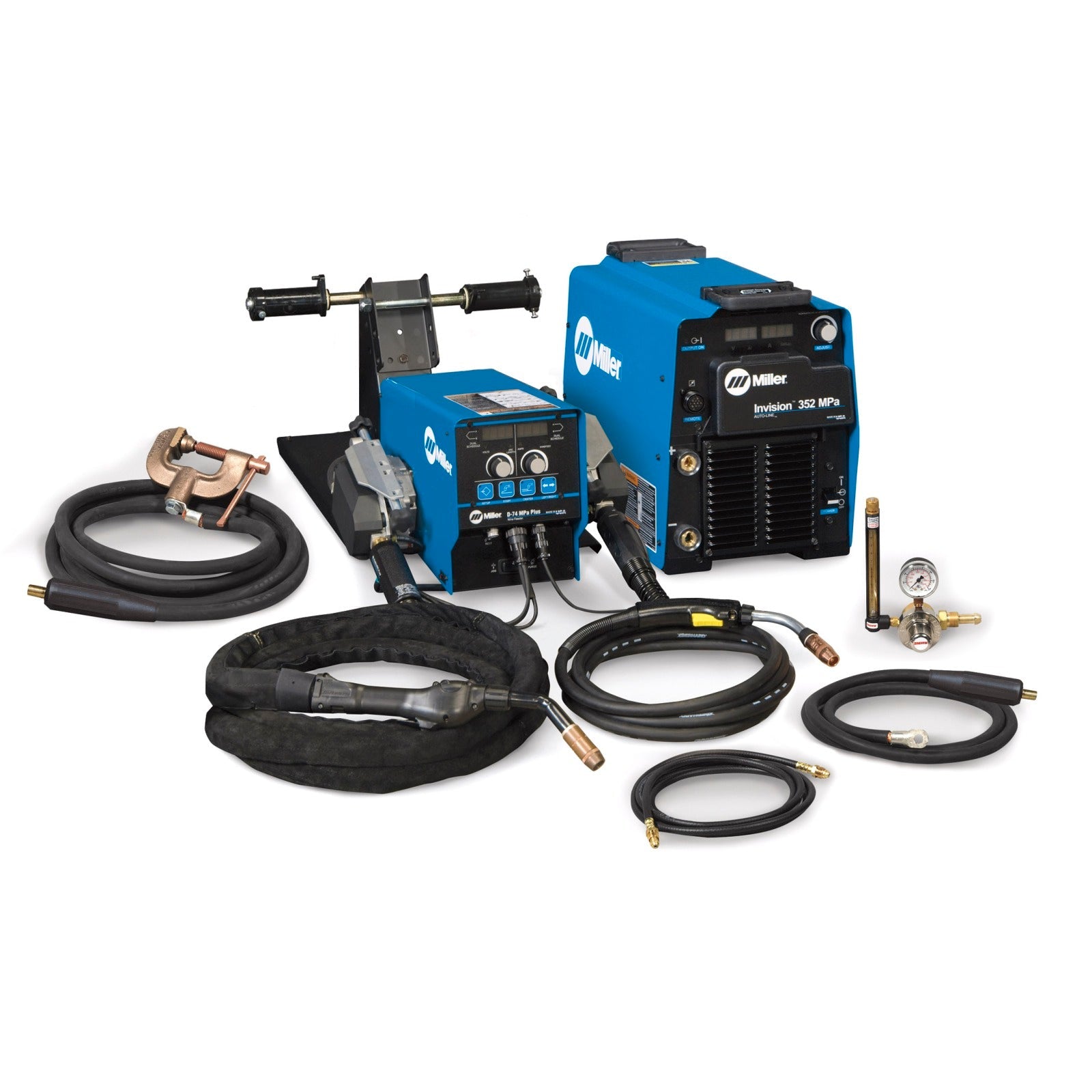 Miller Invision 352 MPa MIG Welder with D-74 Feeder, Accessory Package, and Cart (951501)