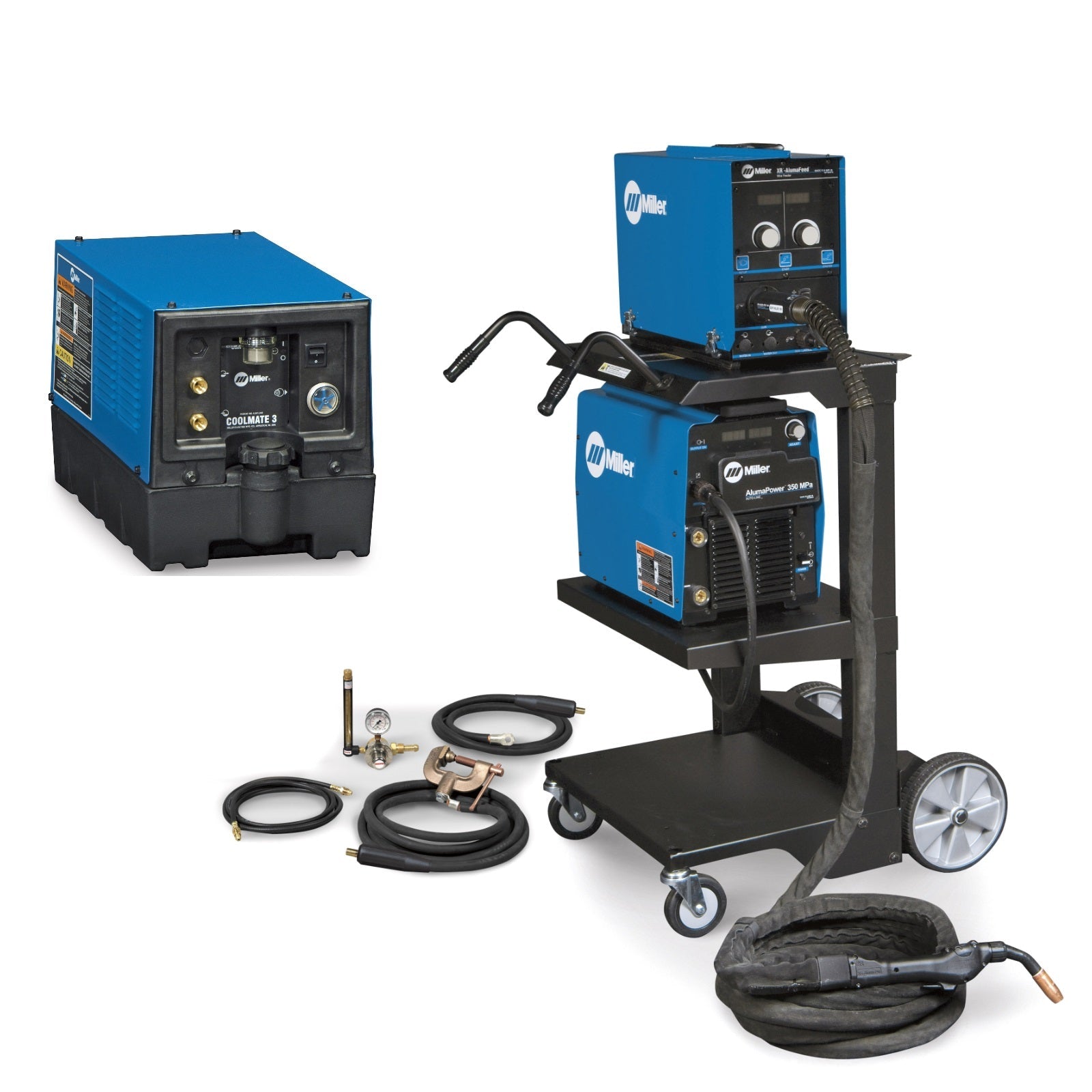Miller AlumaPower 450 MPa MIG Welder with Aux Power, Accessory Package and Cart (951559)