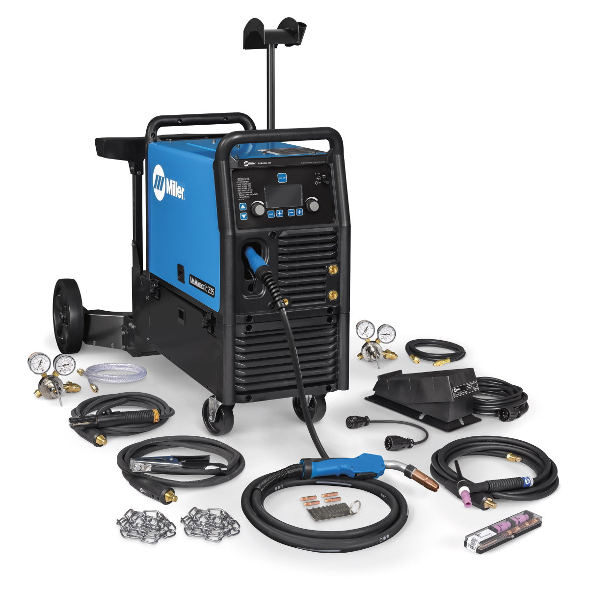 Miller Multimatic 235 Multiprocess Welder w/Dual Cylinder Cart and TIG Kit (951847)