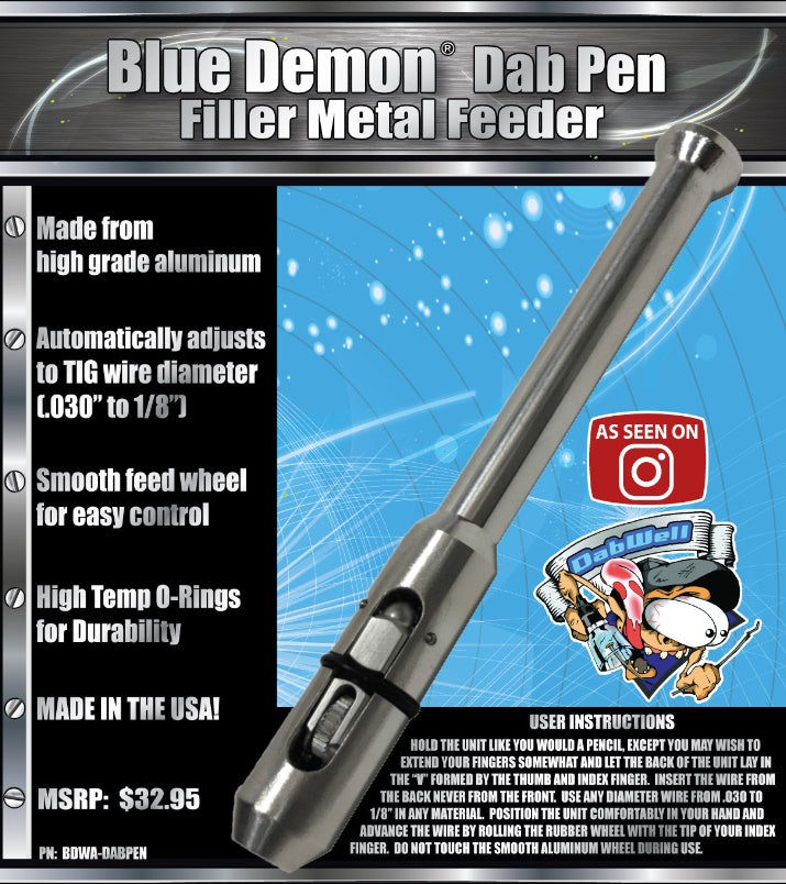 Blue Demon Dab Pen TIG Rod Feeder for Sale (BDWA-DABPEN) - Buy at Welding  Supplies from IOC