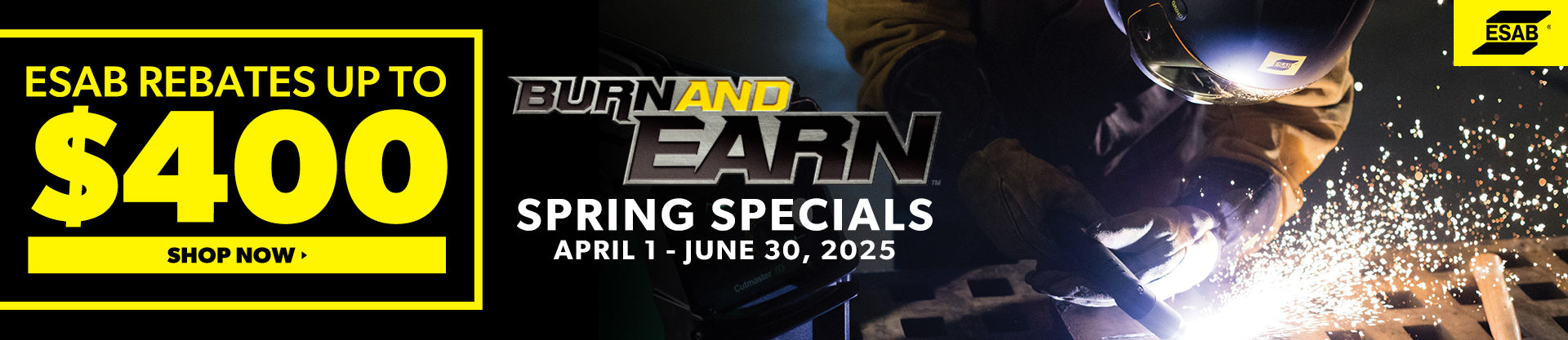 burn and earn esab rebates