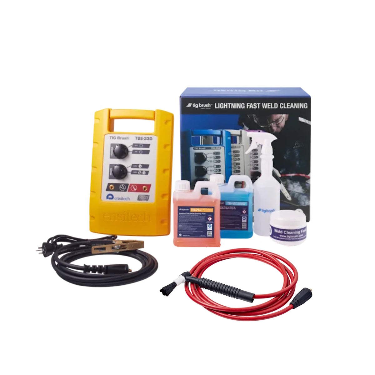 TIG Brush TBE-330 weld cleaner for stainless steel; includes cables, leads, bottles  box.