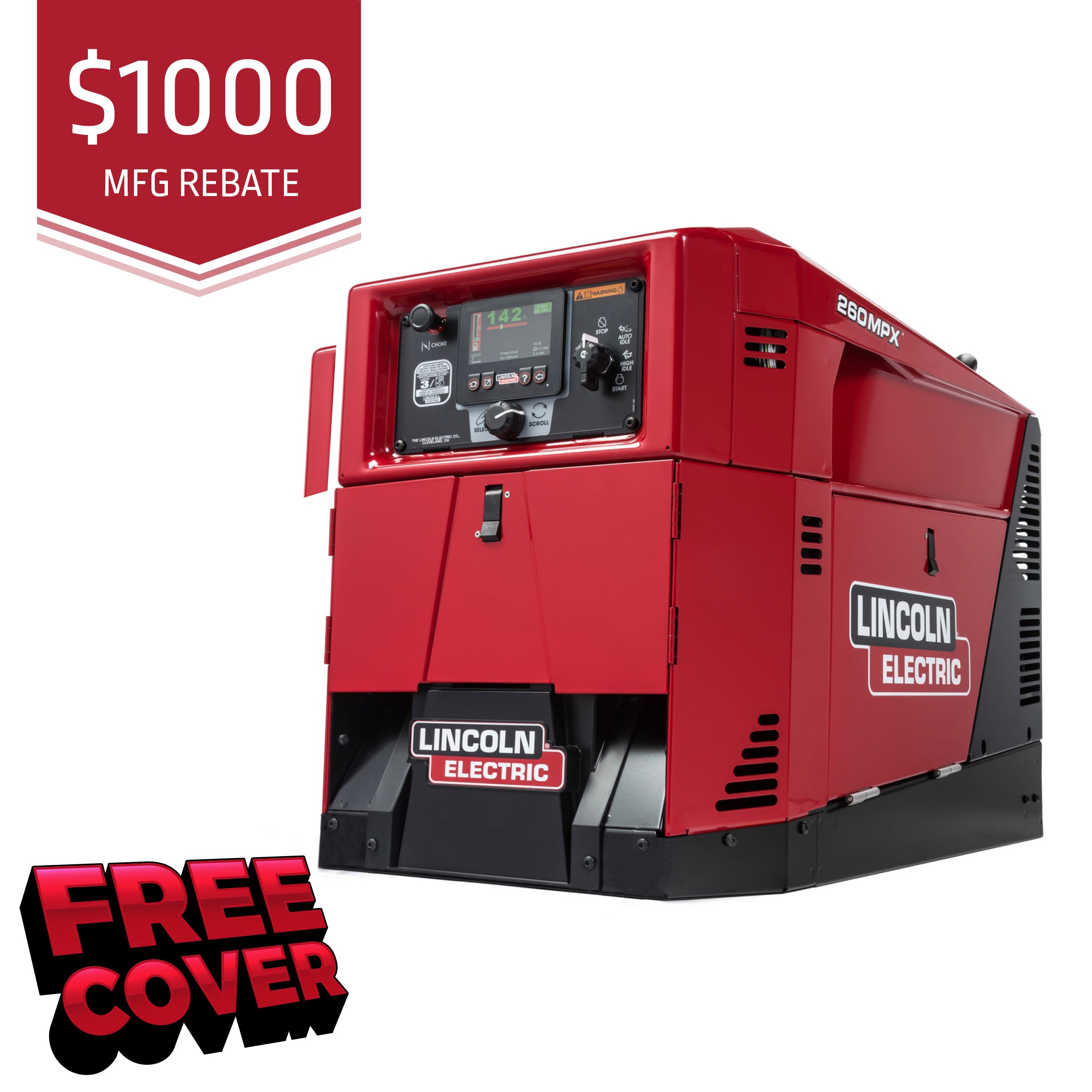Lincoln Ranger 260 MPX Engine Driven Welder K3458-1 promotion: 1000 rebate  FREE Lincoln cover included.