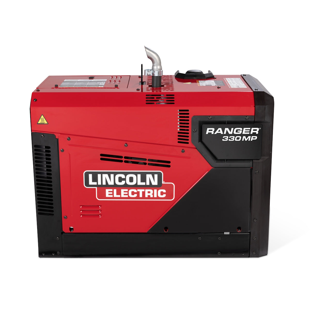 Lincoln Ranger 330MP Engine Driven Welder K6005-1 in red and black with side labels, vents, and product branding visible.